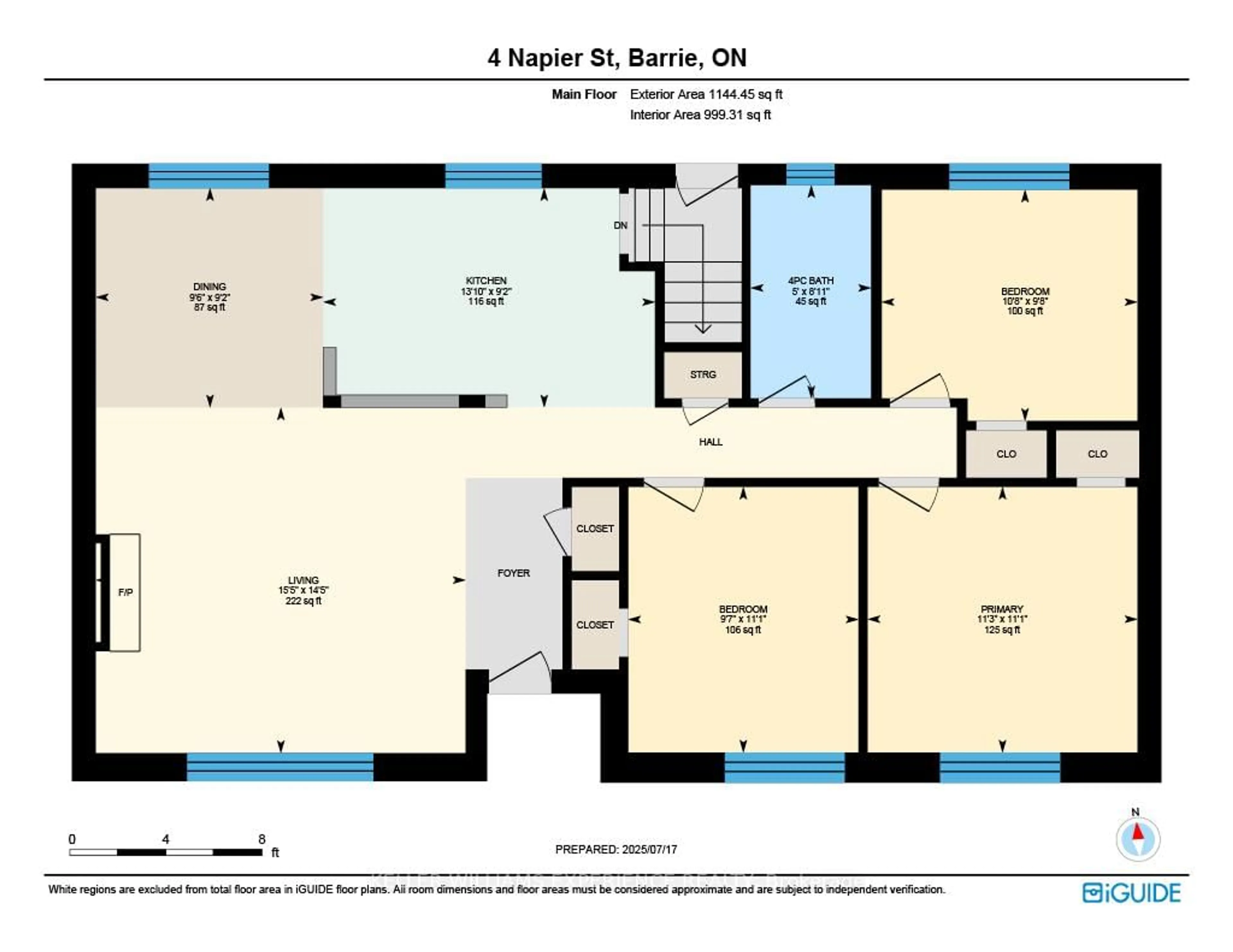 Floor plan for 4 Napier St, Barrie Ontario L4M 1W2