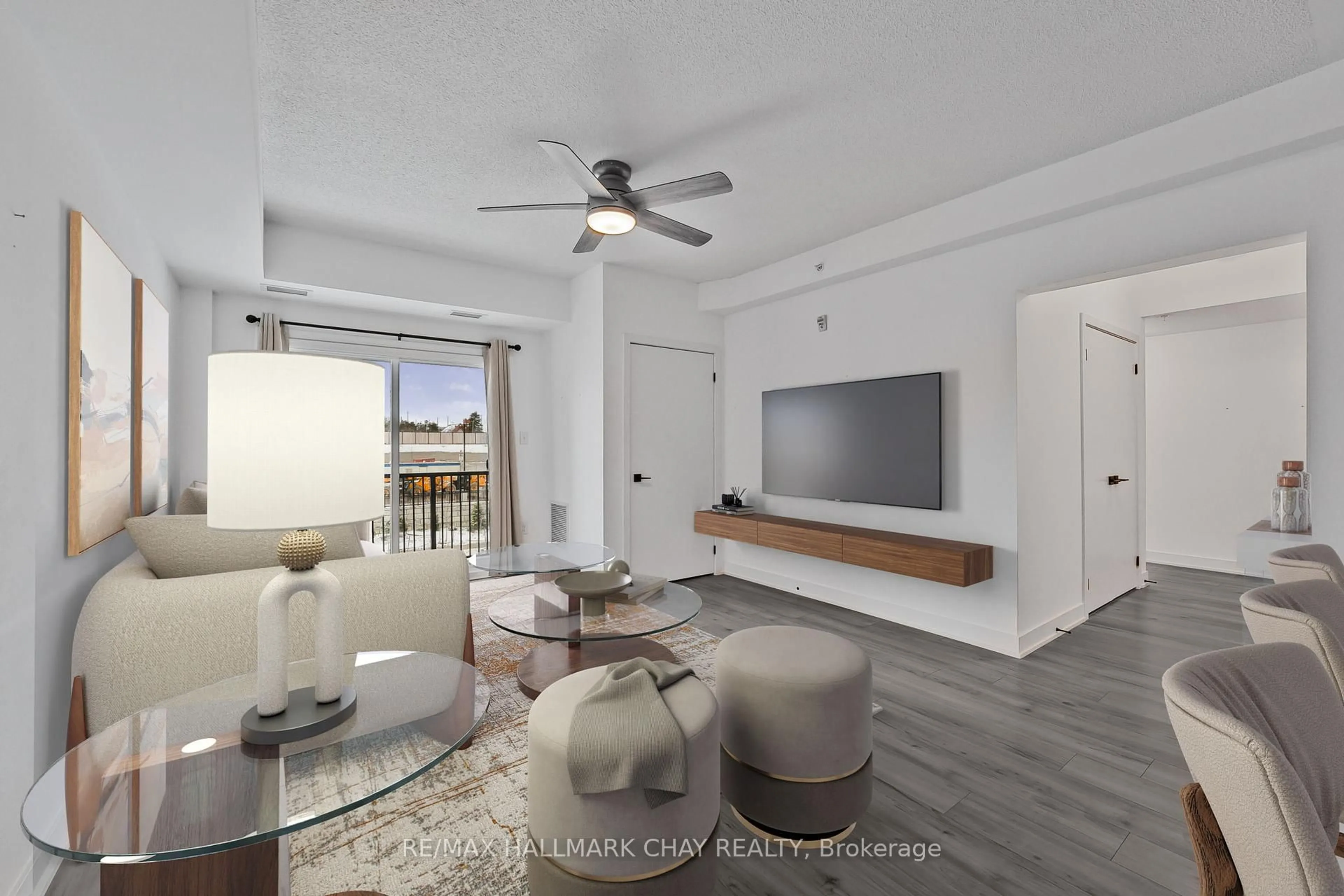 Living room with furniture, unknown for 6 Spice Way #208, Barrie Ontario L9J 0J9