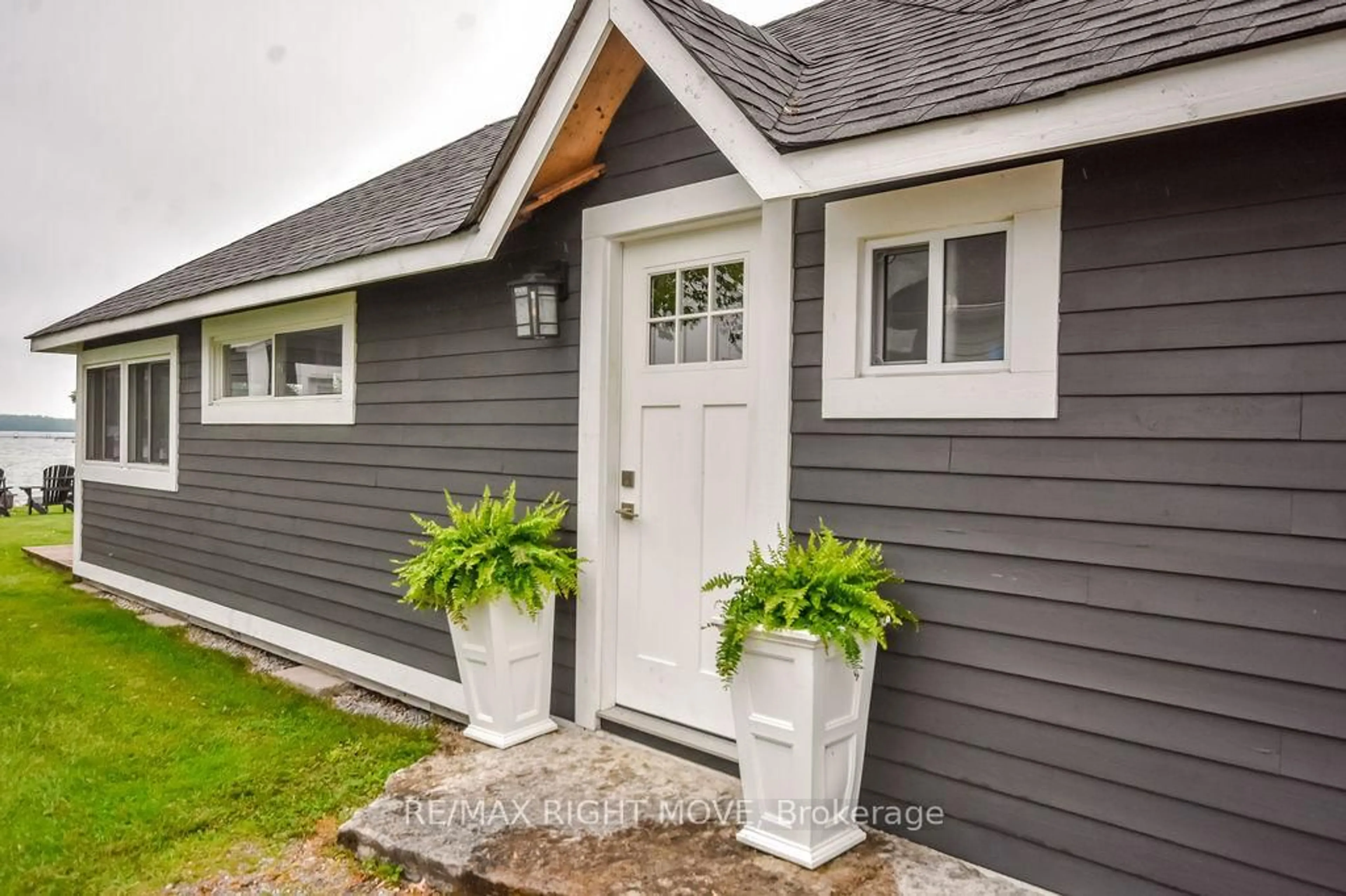 Home with vinyl exterior material, street for 4458 Plum Point Rd, Ramara Ontario L3V 0L4