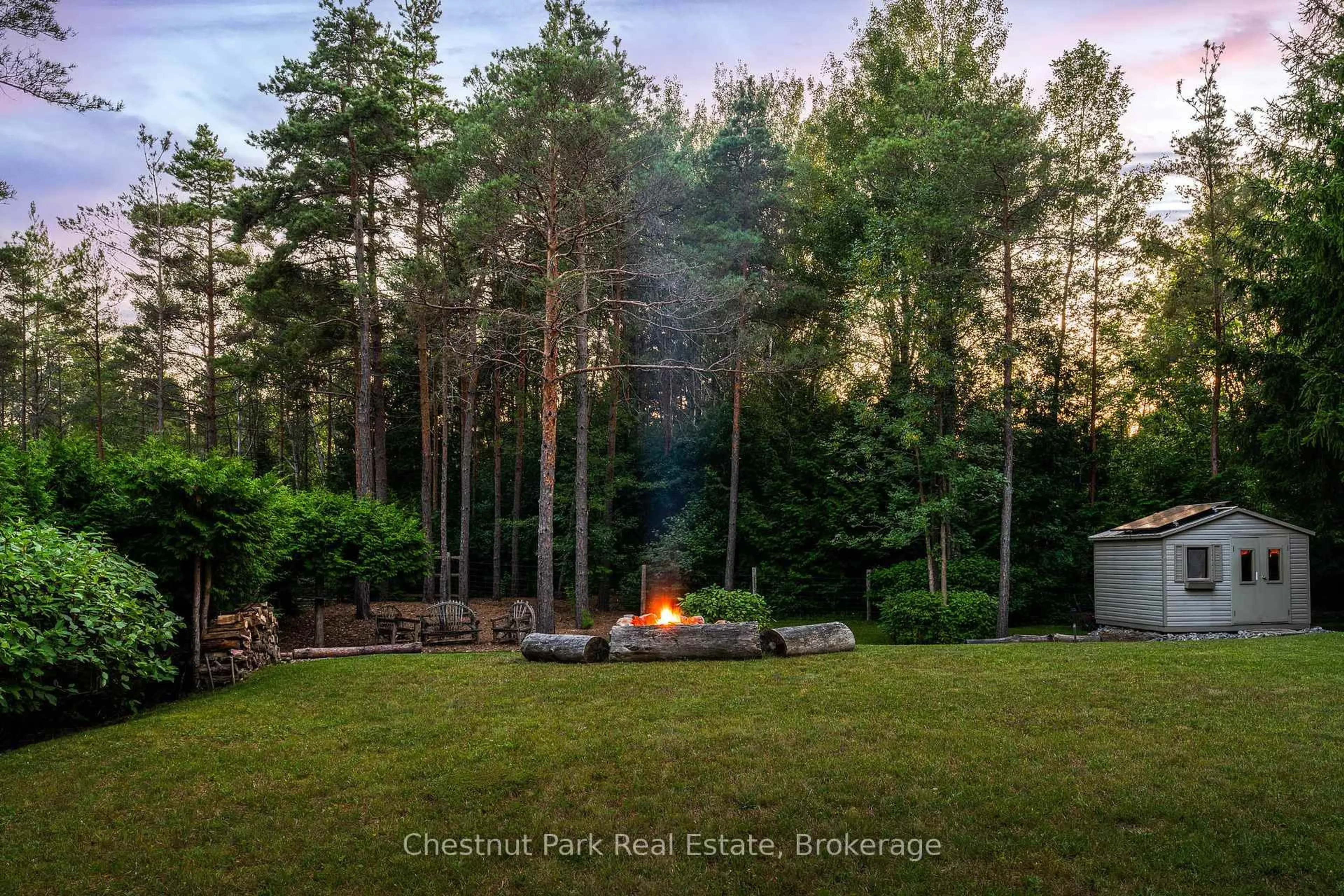 A pic from outside/outdoor area/front of a property/back of a property/a pic from drone, forest/trees view for 23 Forest Dr, Collingwood Ontario L9Y 4W7