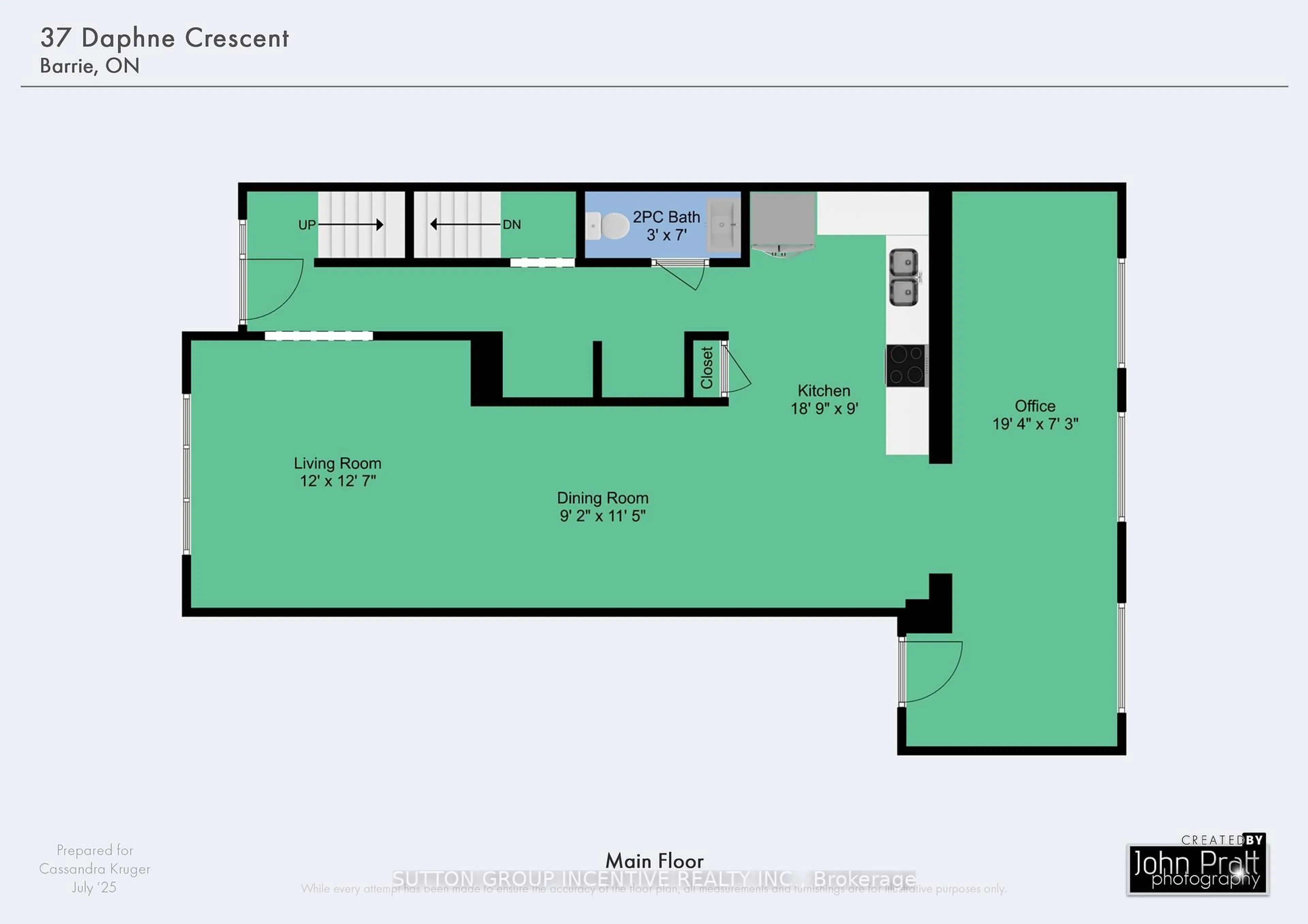 Floor plan for 37 Daphne Cres, Barrie Ontario L4M 2Y7
