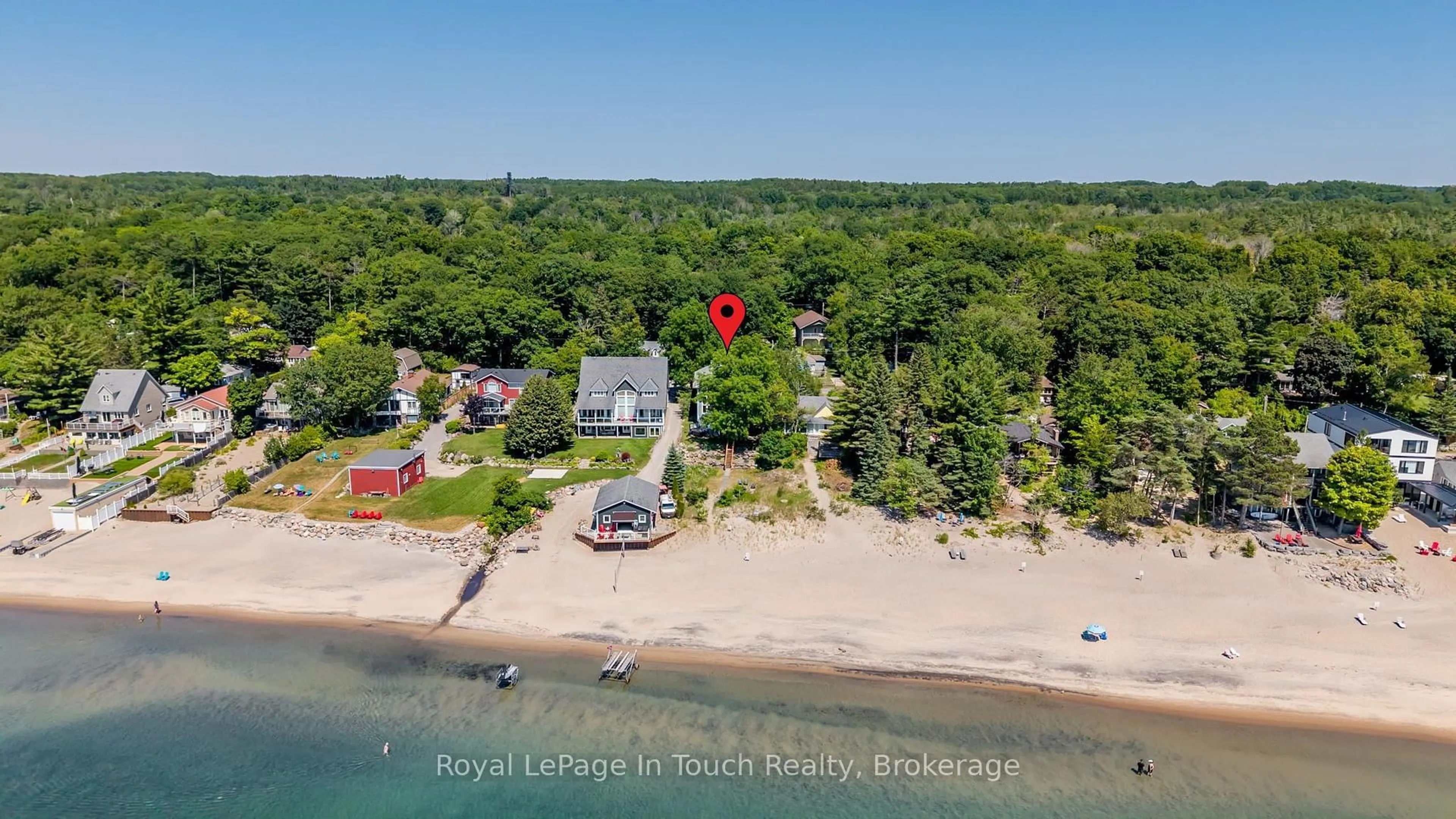 A pic from outside/outdoor area/front of a property/back of a property/a pic from drone, water/lake/river/ocean view for 44 Tiny Beaches Rd, Tiny Ontario L0L 2J0