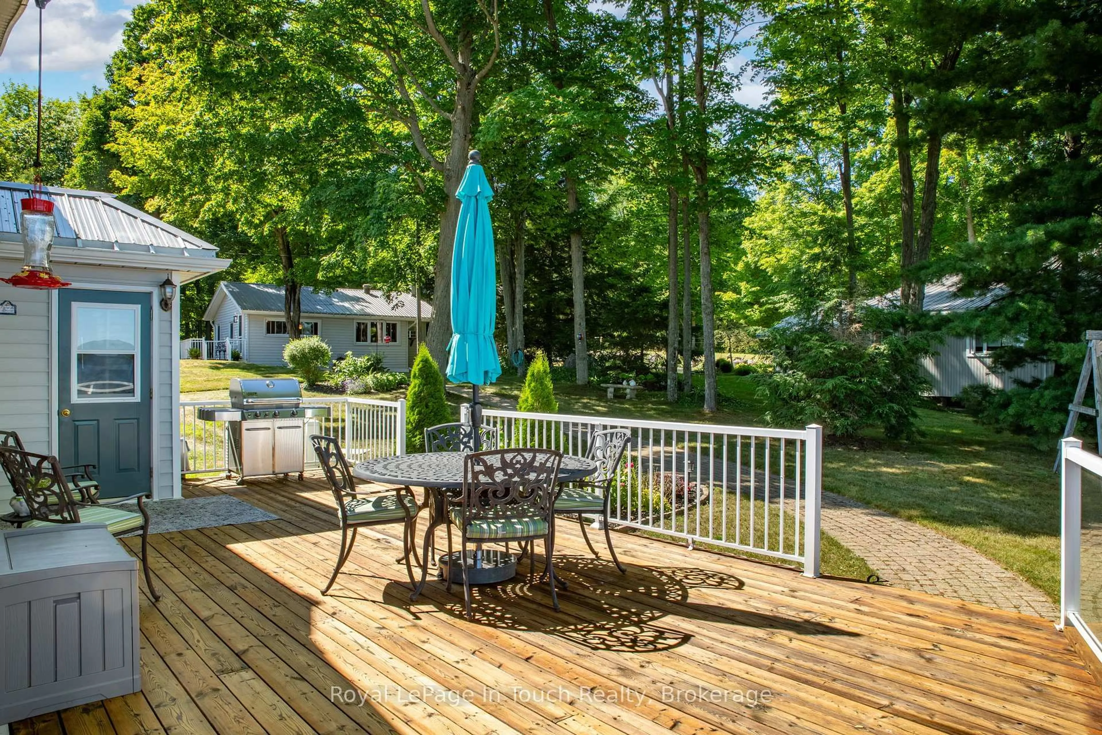 Patio, forest/trees view for 1443 Champlain Rd, Tiny Ontario L9M 0C1
