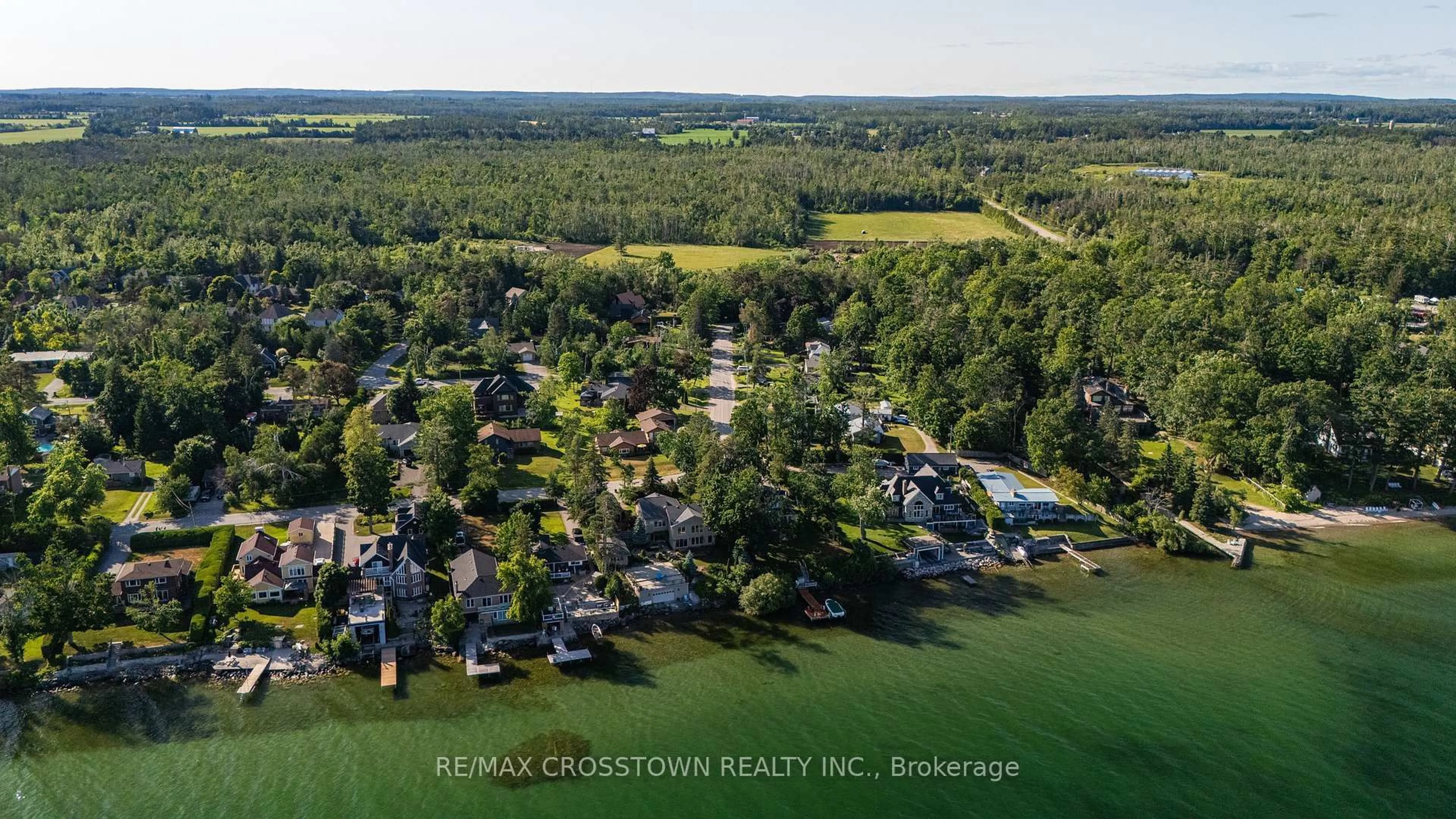A pic from outside/outdoor area/front of a property/back of a property/a pic from drone, water/lake/river/ocean view for 47 Lakeshore Rd, Oro-Medonte Ontario L0L 2E0