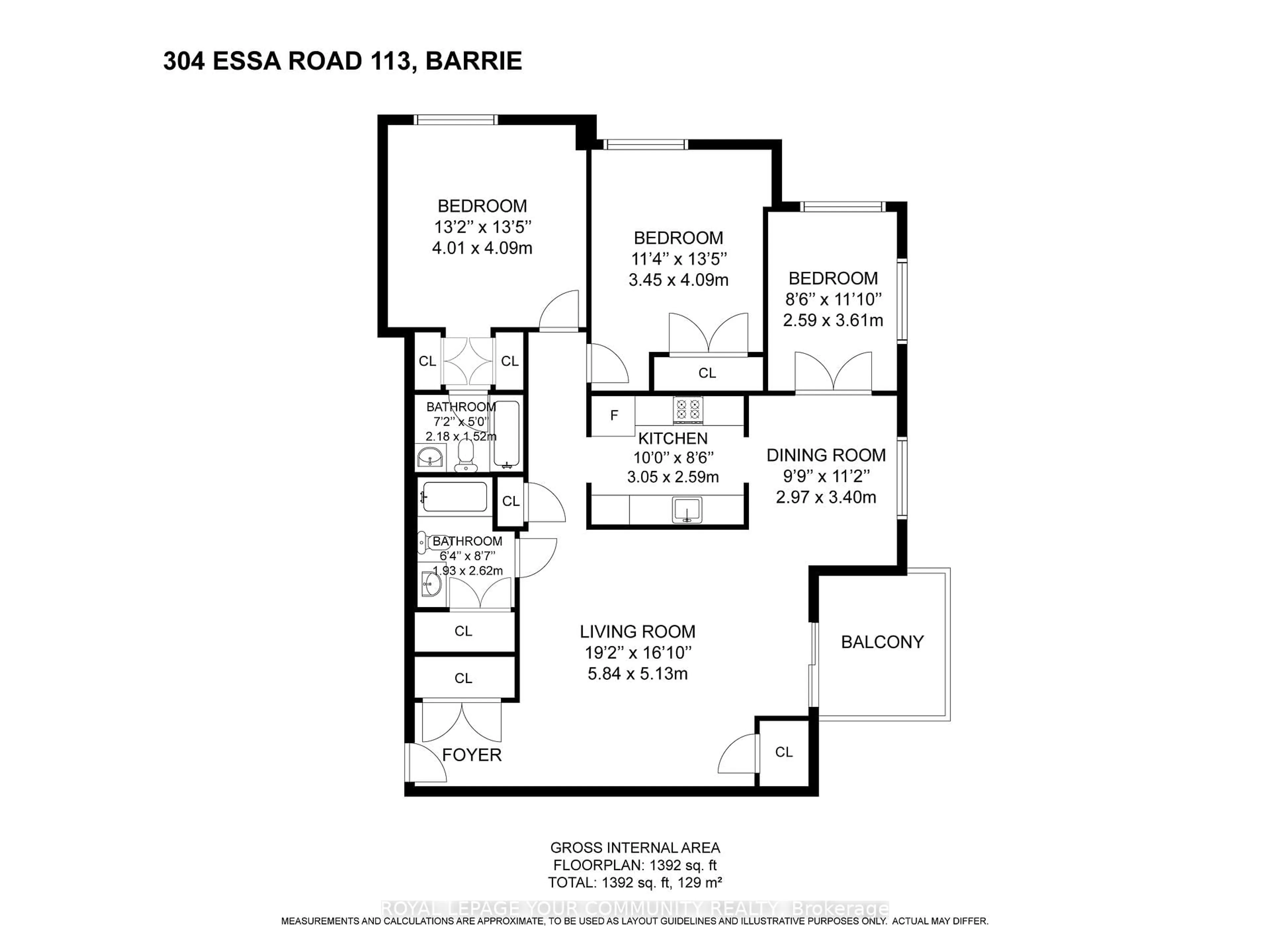 Floor plan for 304 Essa Rd #113, Barrie Ontario L9J 0H4