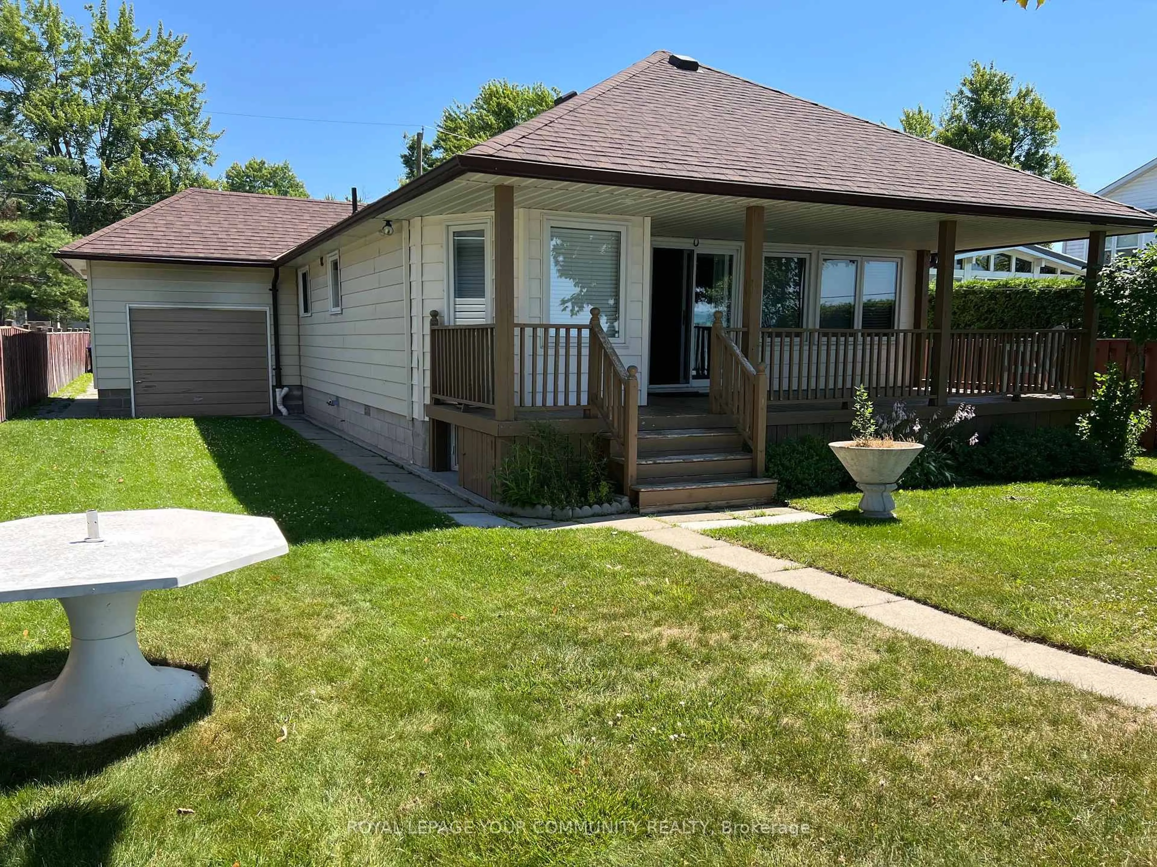 Home with vinyl exterior material, street for 2762 Lone Birch Tr, Ramara Ontario L0K 1B0