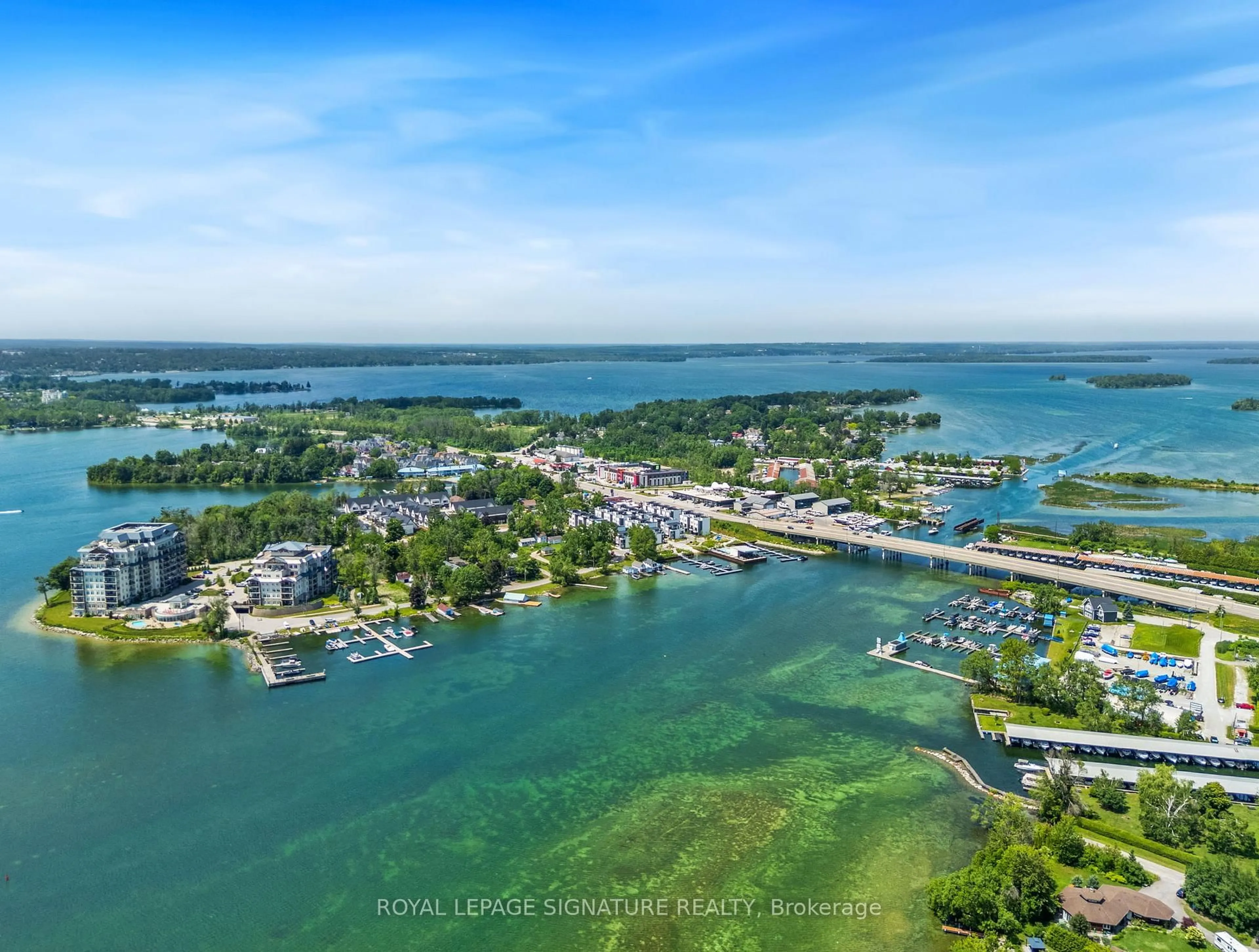 A pic from outside/outdoor area/front of a property/back of a property/a pic from drone, water/lake/river/ocean view for 18 Bru-Lor Lane, Orillia Ontario L3V 8P4