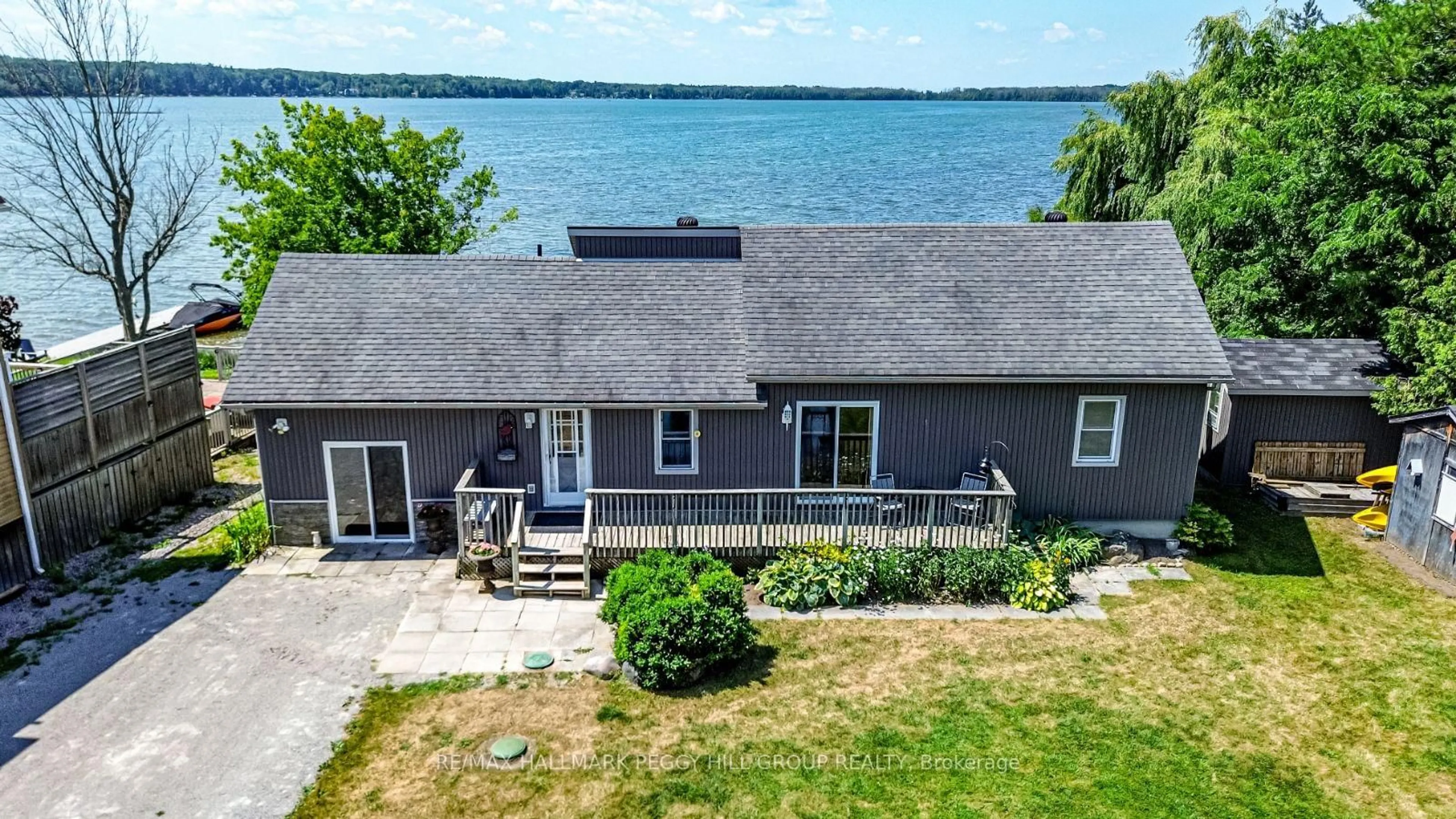A pic from outside/outdoor area/front of a property/back of a property/a pic from drone, water/lake/river/ocean view for 5580 Penetanguishene Rd, Springwater Ontario L0L 1P0
