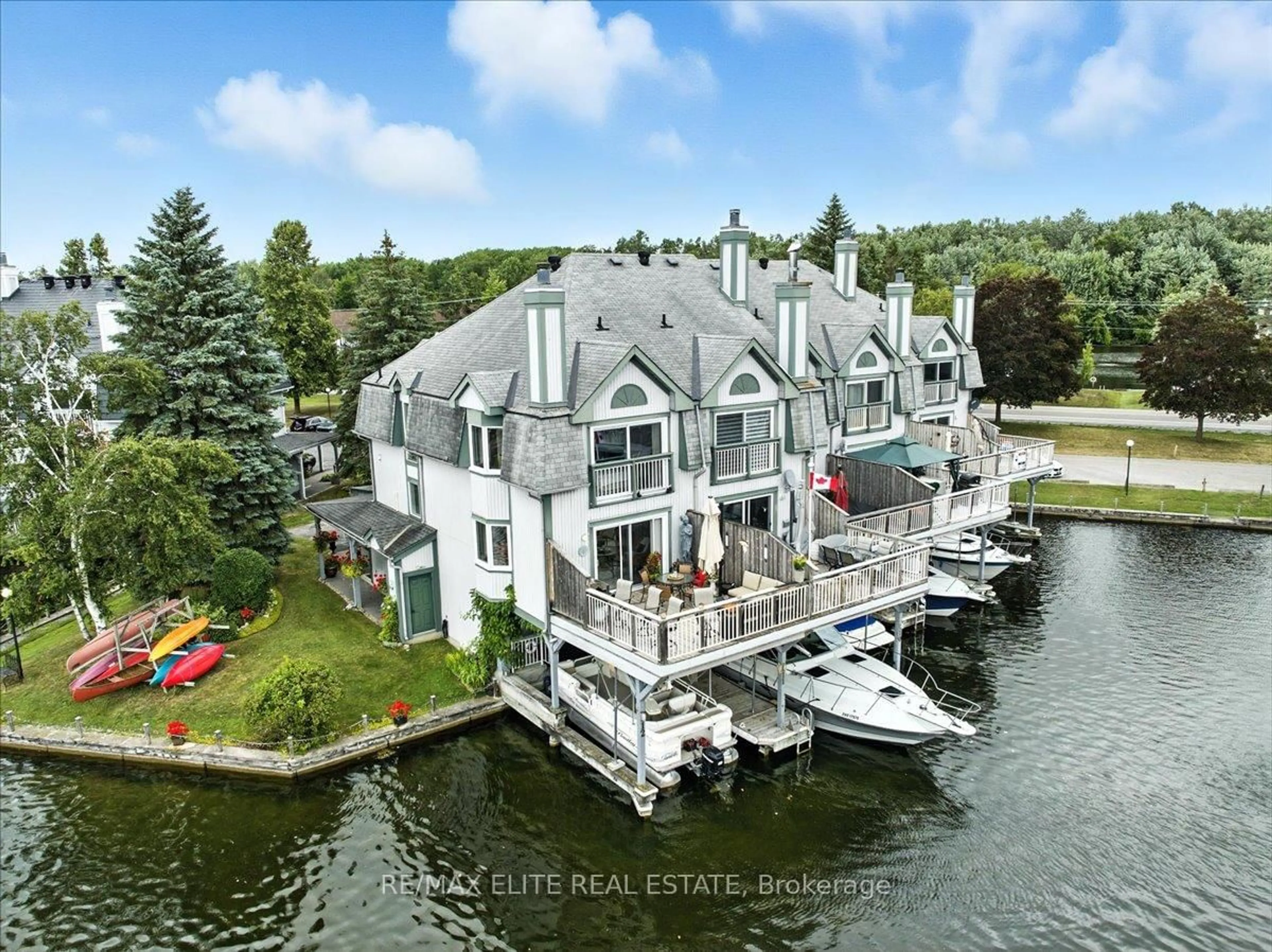 A pic from outside/outdoor area/front of a property/back of a property/a pic from drone, water/lake/river/ocean view for 24 Laguna Pkwy #12, Ramara Ontario L0K 1B0