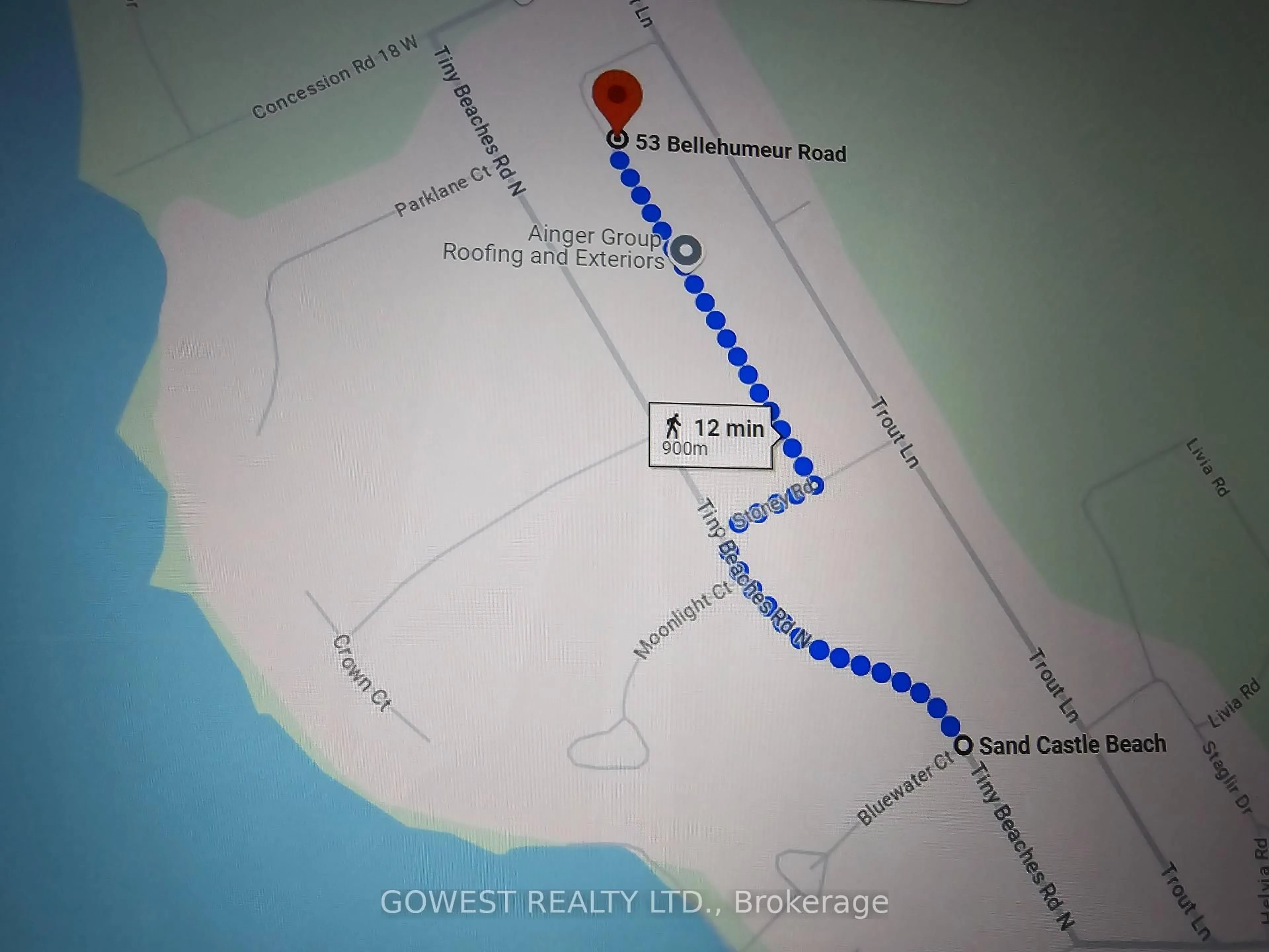 Picture of a map for 53 Bellehumeur Rd, Tiny Ontario L9M 0J1