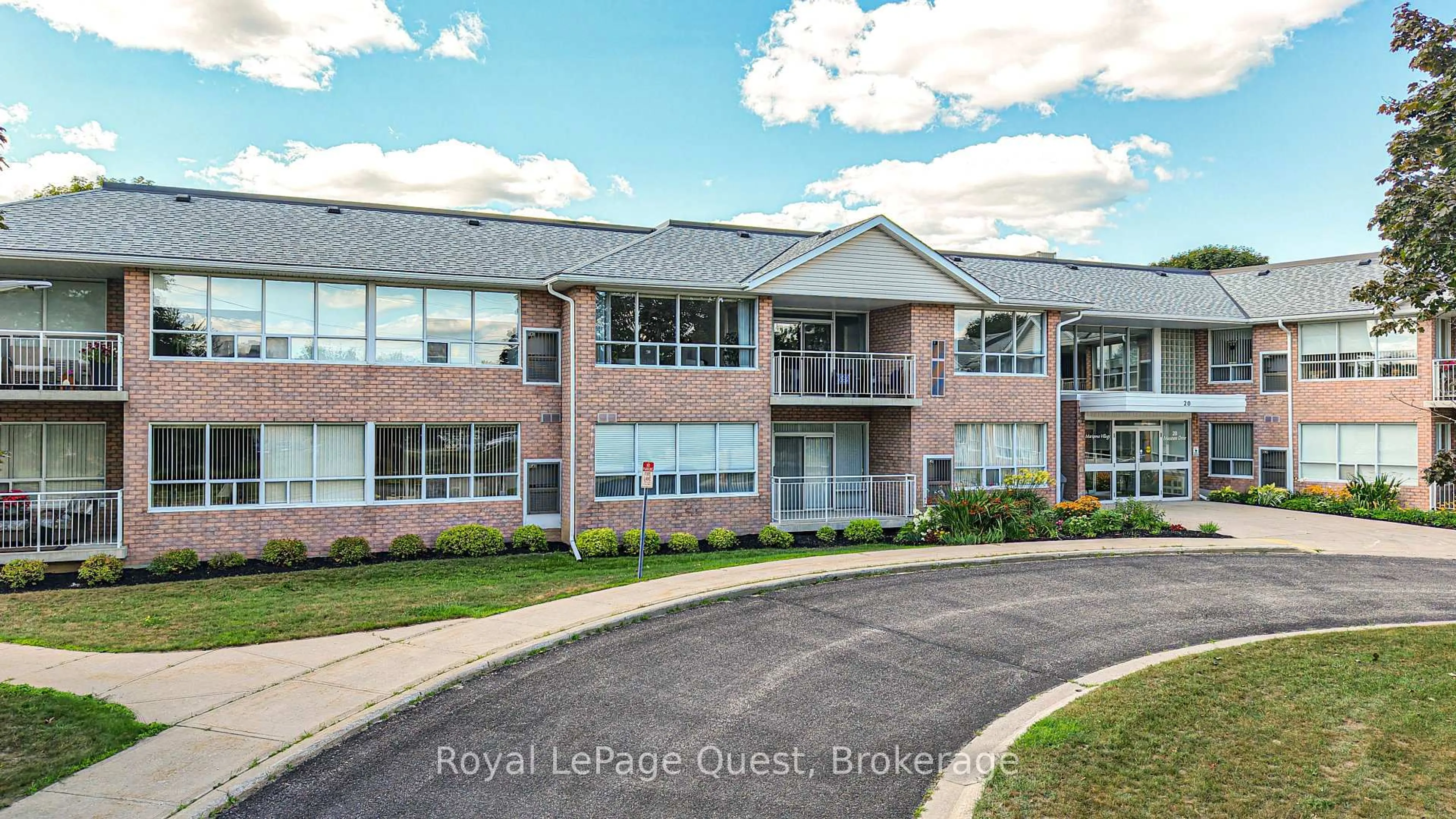 A pic from outside/outdoor area/front of a property/back of a property/a pic from drone, water/lake/river/ocean view for 20 Museum Dr #208, Orillia Ontario L3V 7T9