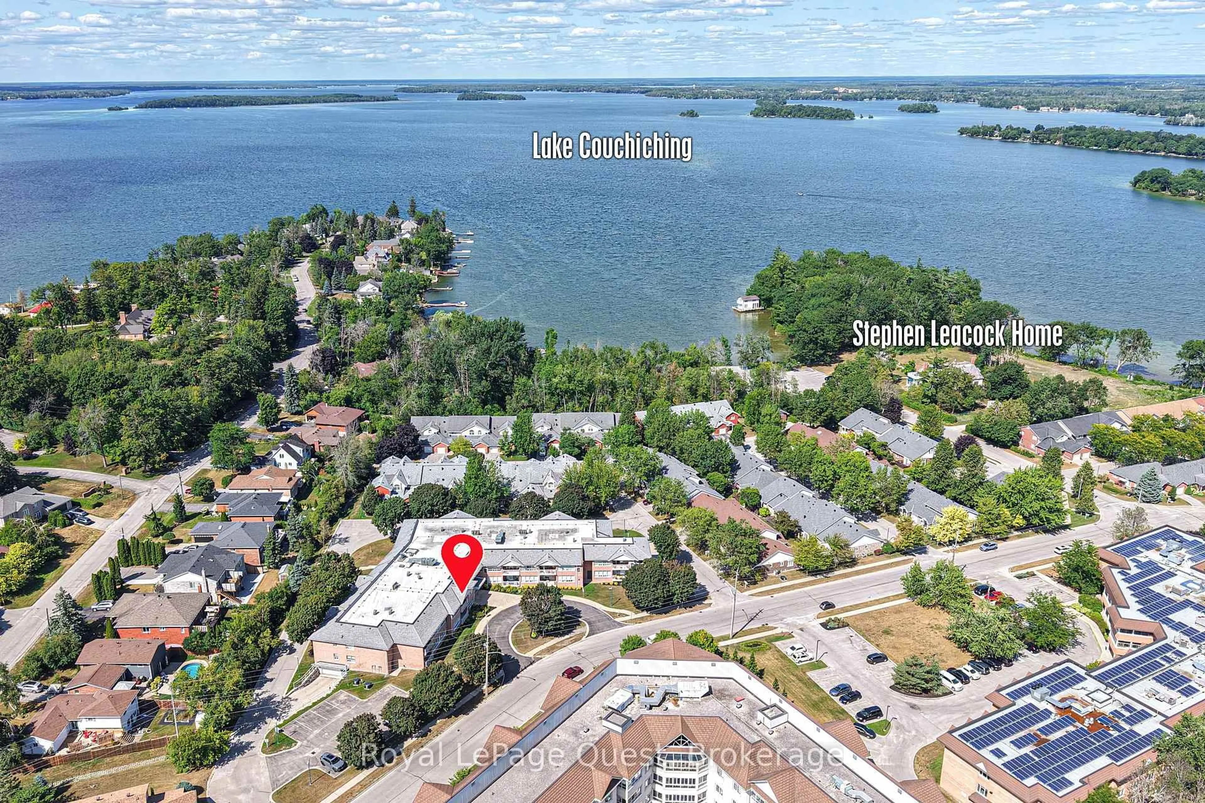 A pic from outside/outdoor area/front of a property/back of a property/a pic from drone, water/lake/river/ocean view for 20 Museum Dr #208, Orillia Ontario L3V 7T9