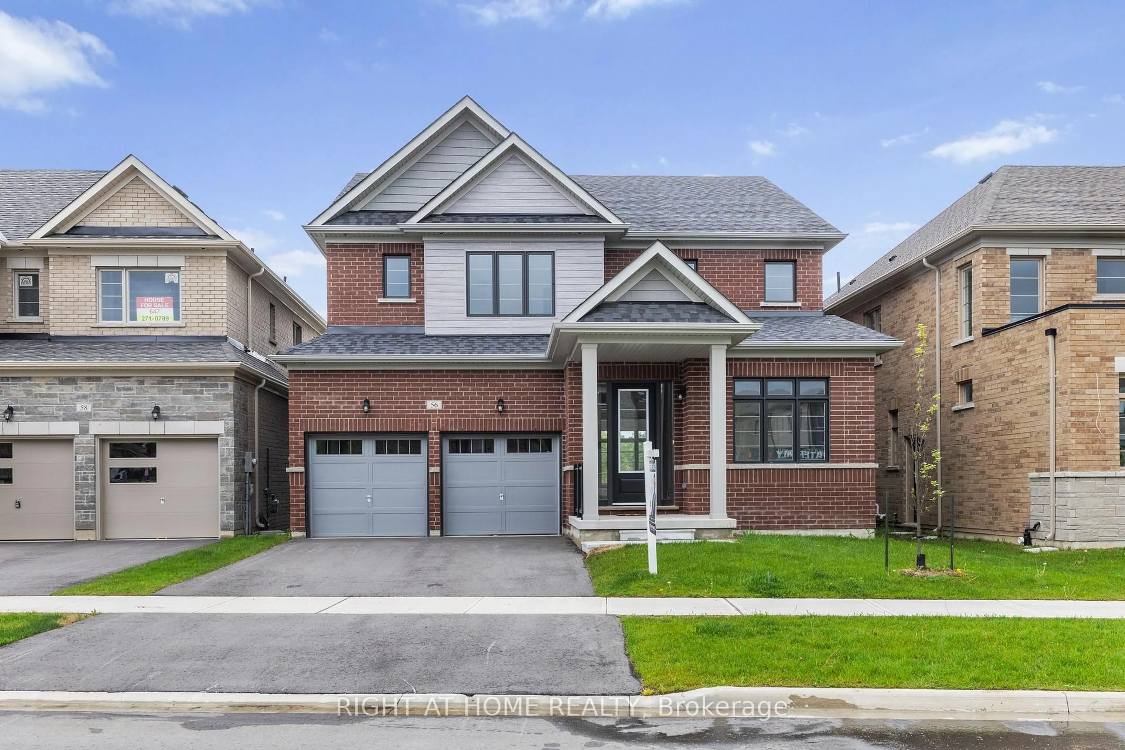 Home with brick exterior material, street for 56 Calypso Ave, Springwater Ontario L0L 1Y3