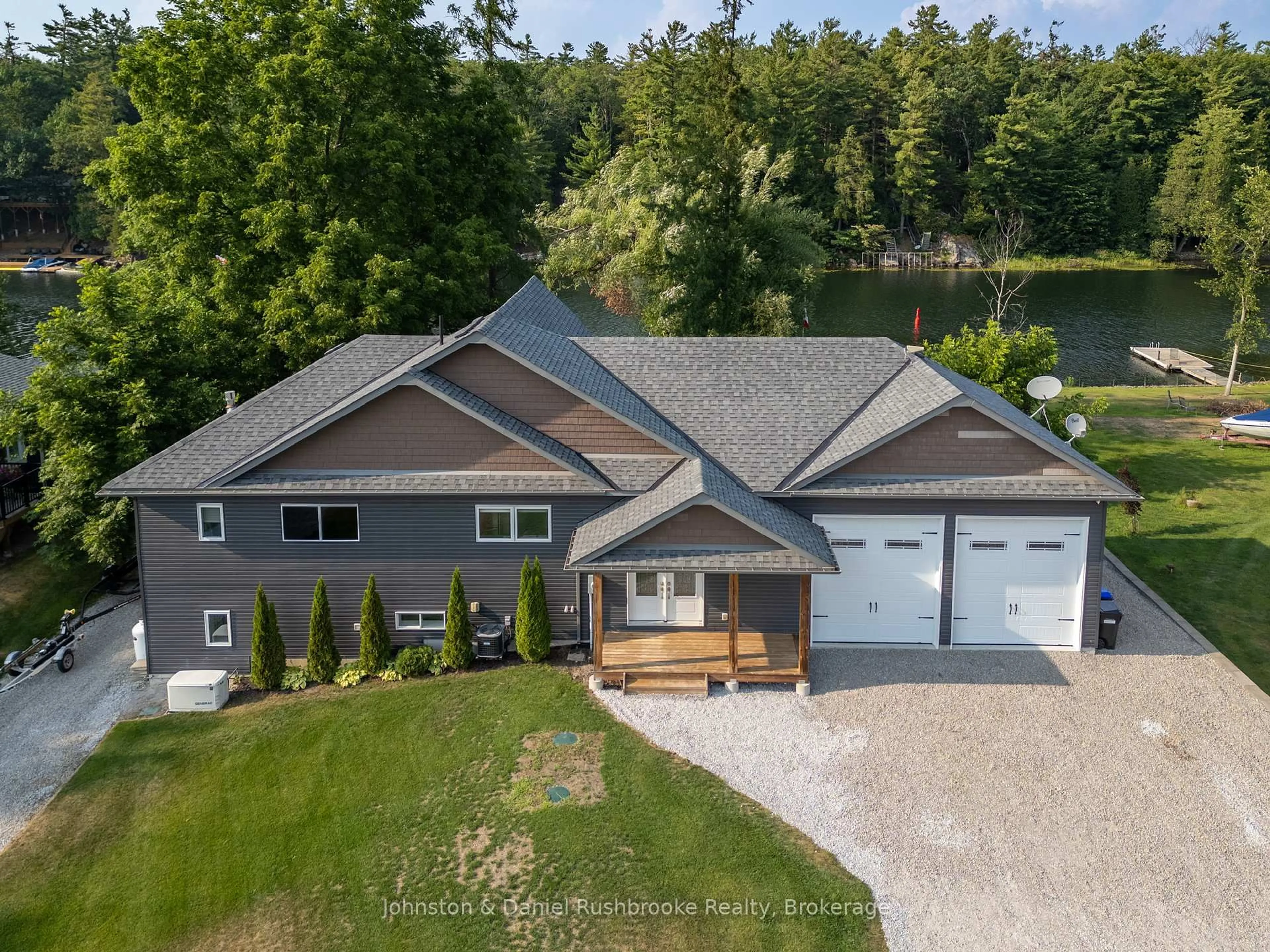 A pic from outside/outdoor area/front of a property/back of a property/a pic from drone, water/lake/river/ocean view for 3928 West Canal Rd, Severn Ontario L0K 2B0