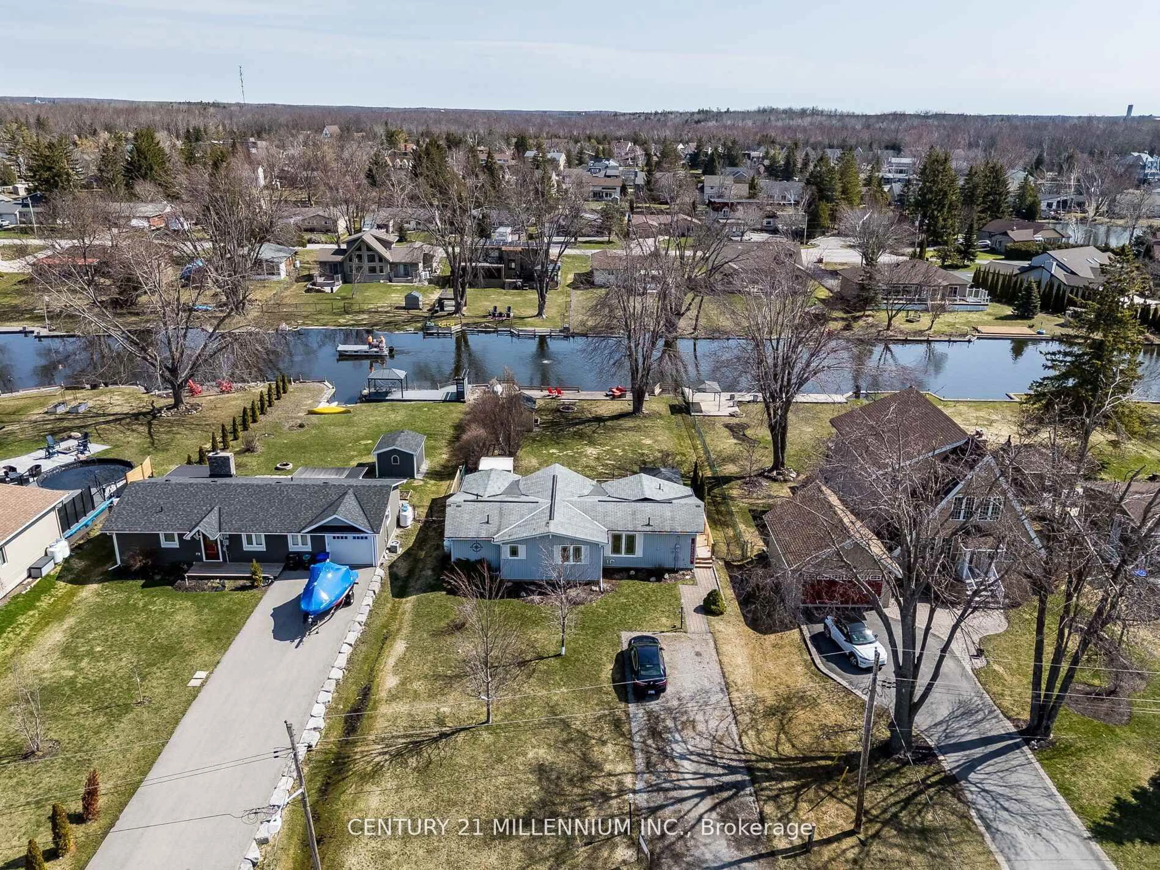A pic from outside/outdoor area/front of a property/back of a property/a pic from drone, unknown for 13 Turtle Path, Ramara Ontario L0K 1B0