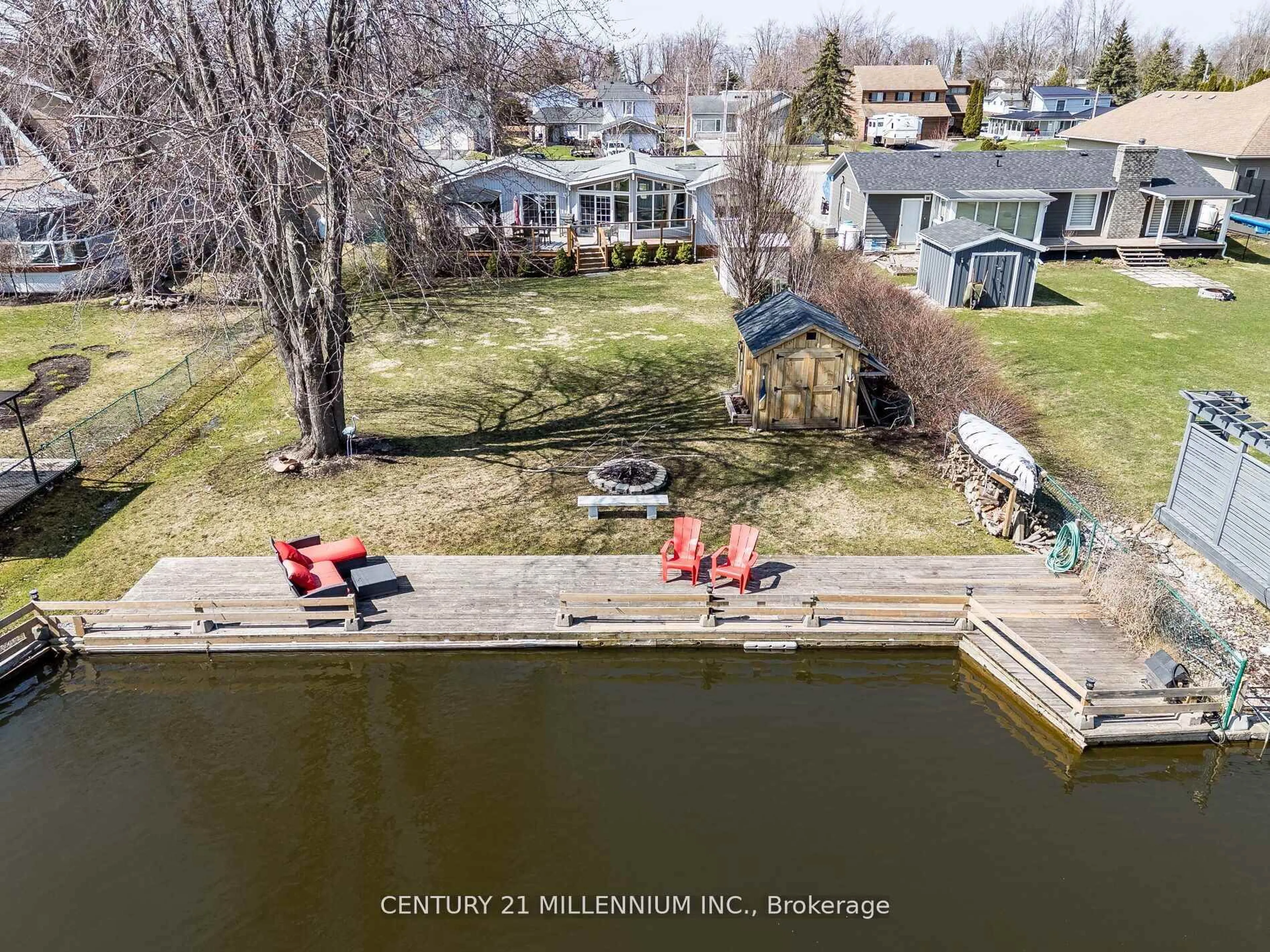 A pic from outside/outdoor area/front of a property/back of a property/a pic from drone, water/lake/river/ocean view for 13 Turtle Path, Ramara Ontario L0K 1B0