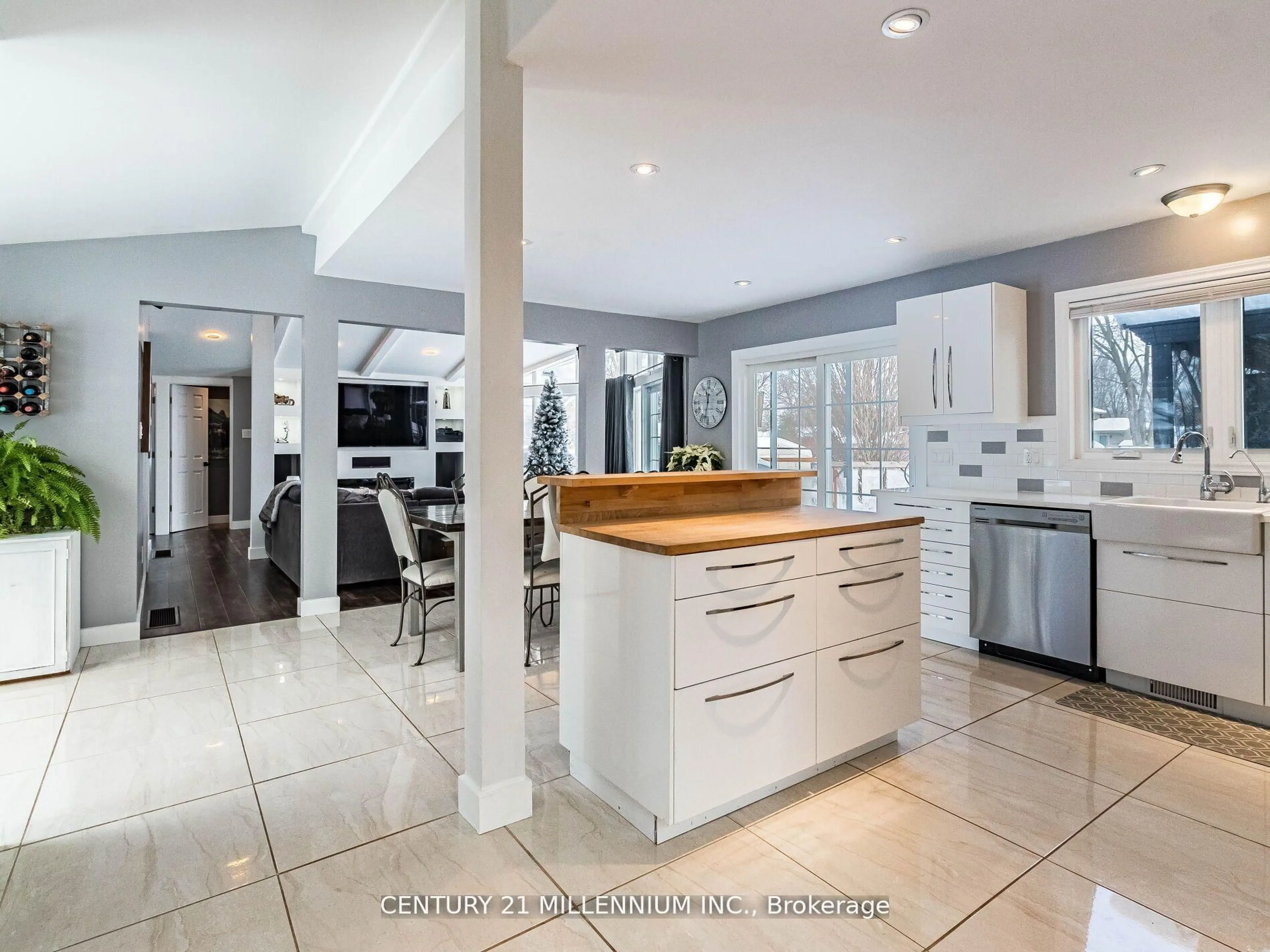 Open concept kitchen, ceramic/tile floor for 13 Turtle Path, Ramara Ontario L0K 1B0