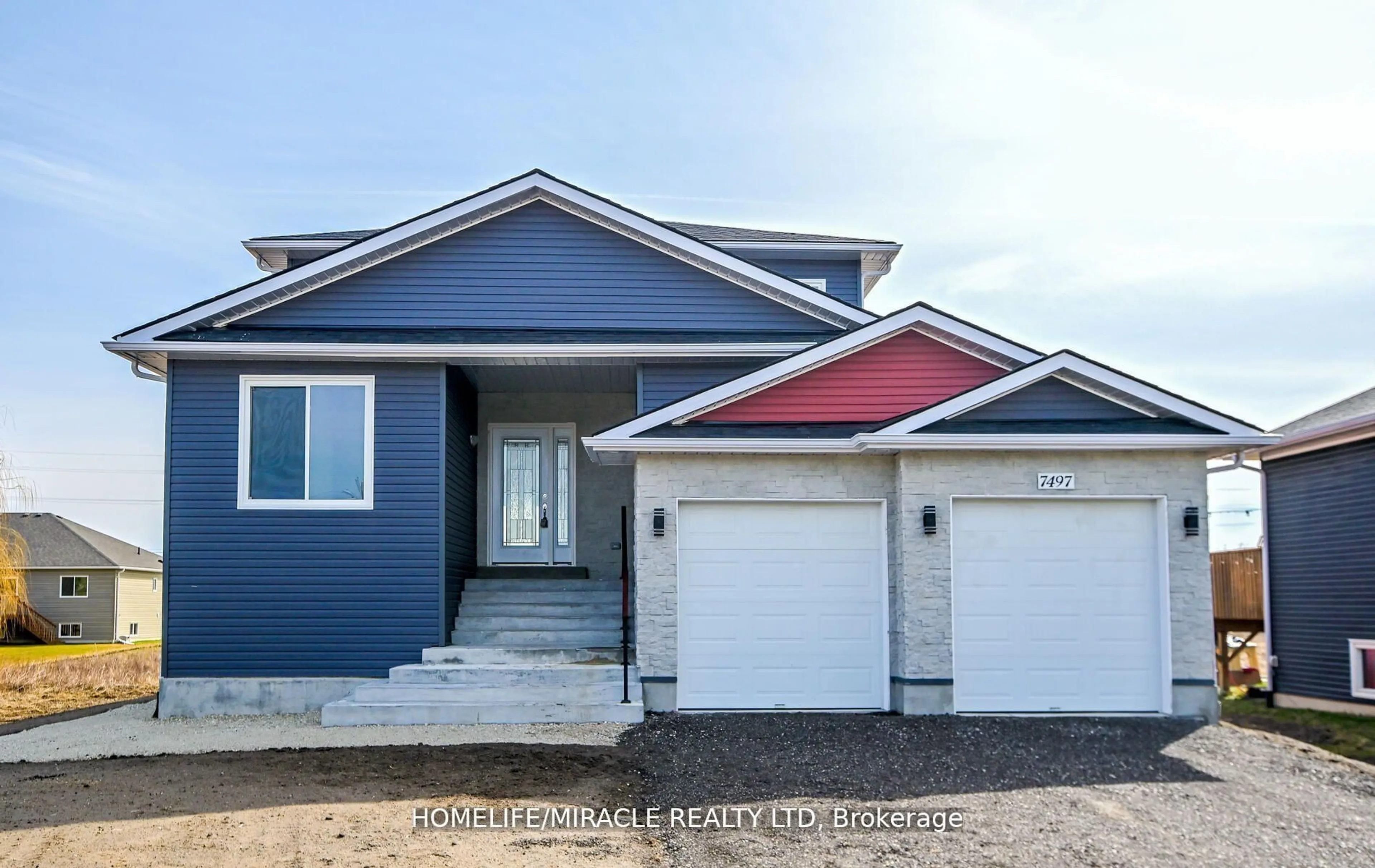 Home with vinyl exterior material, street for 7497 County Rd, Clearview Ontario L0M 1S0