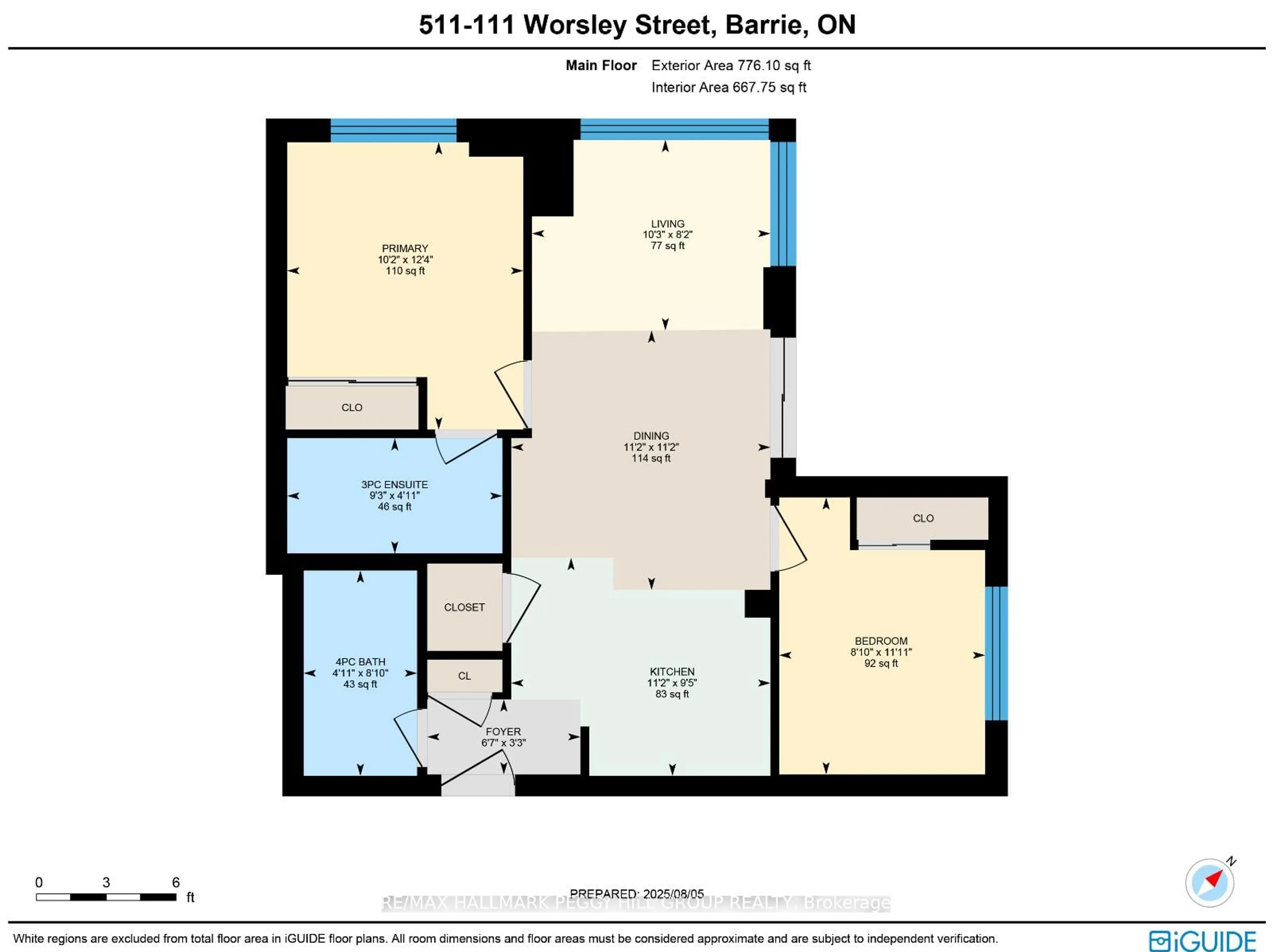 Floor plan for 111 Worsley St #511, Barrie Ontario L4M 0J5