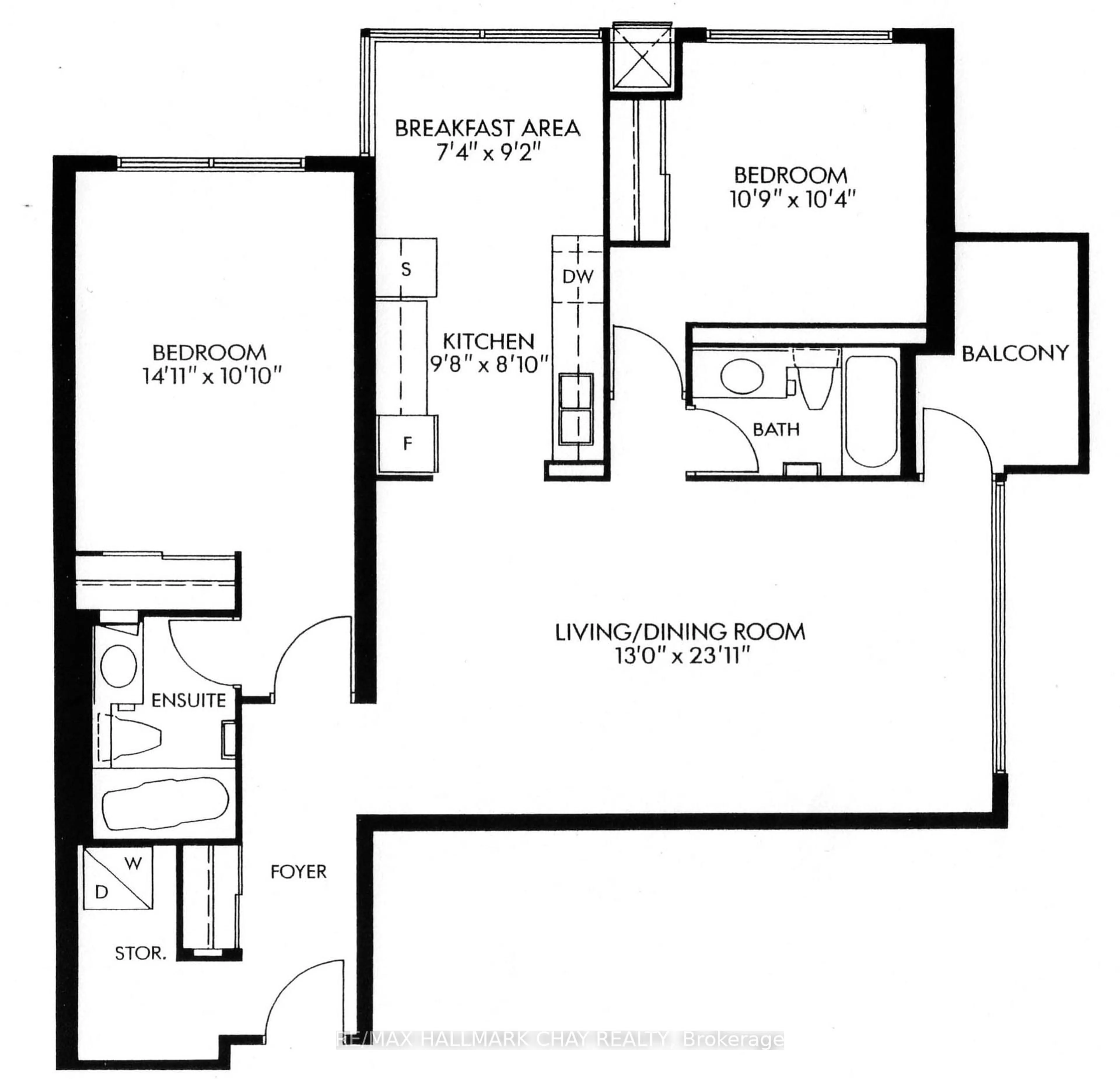 Floor plan for 65 Ellen St #908, Barrie Ontario L4N 3A5
