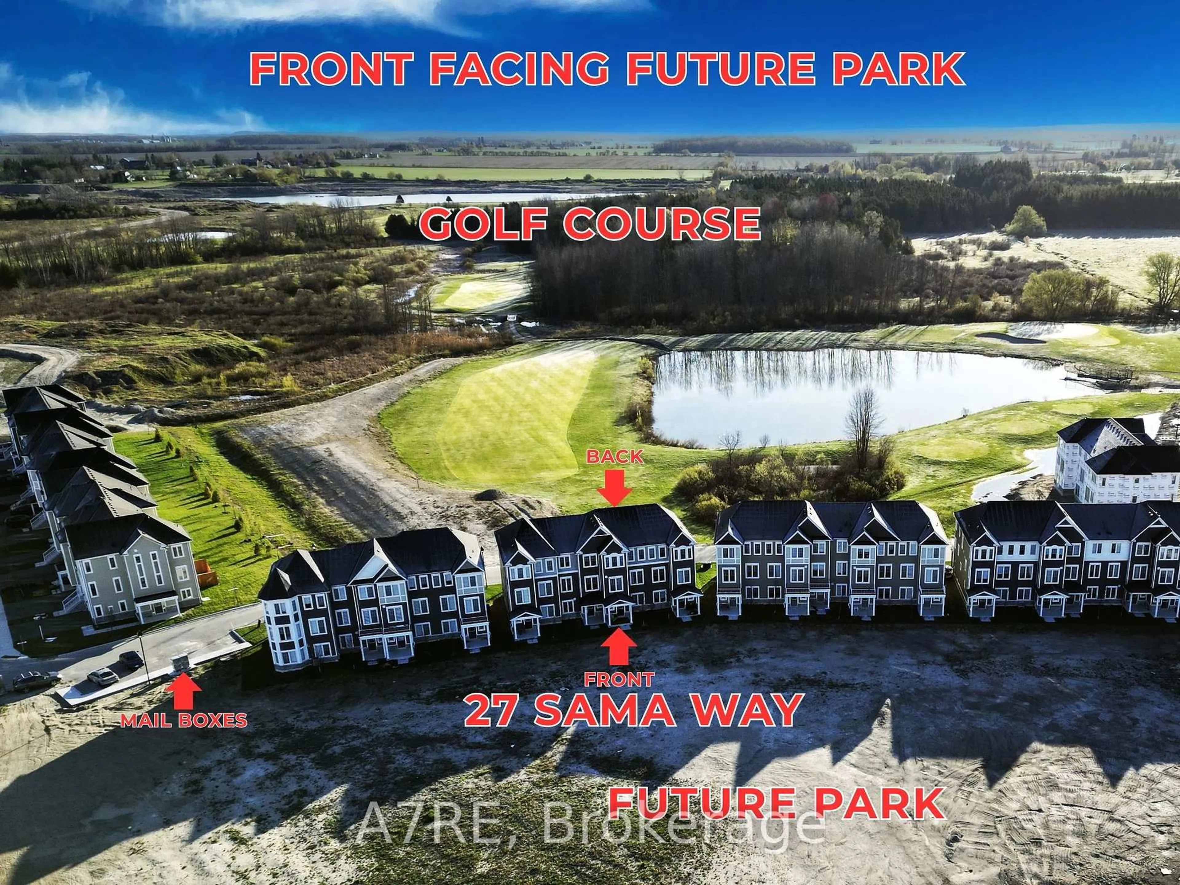 A pic from outside/outdoor area/front of a property/back of a property/a pic from drone, water/lake/river/ocean view for 27 Sama Way, Wasaga Beach Ontario L9Z 0K4