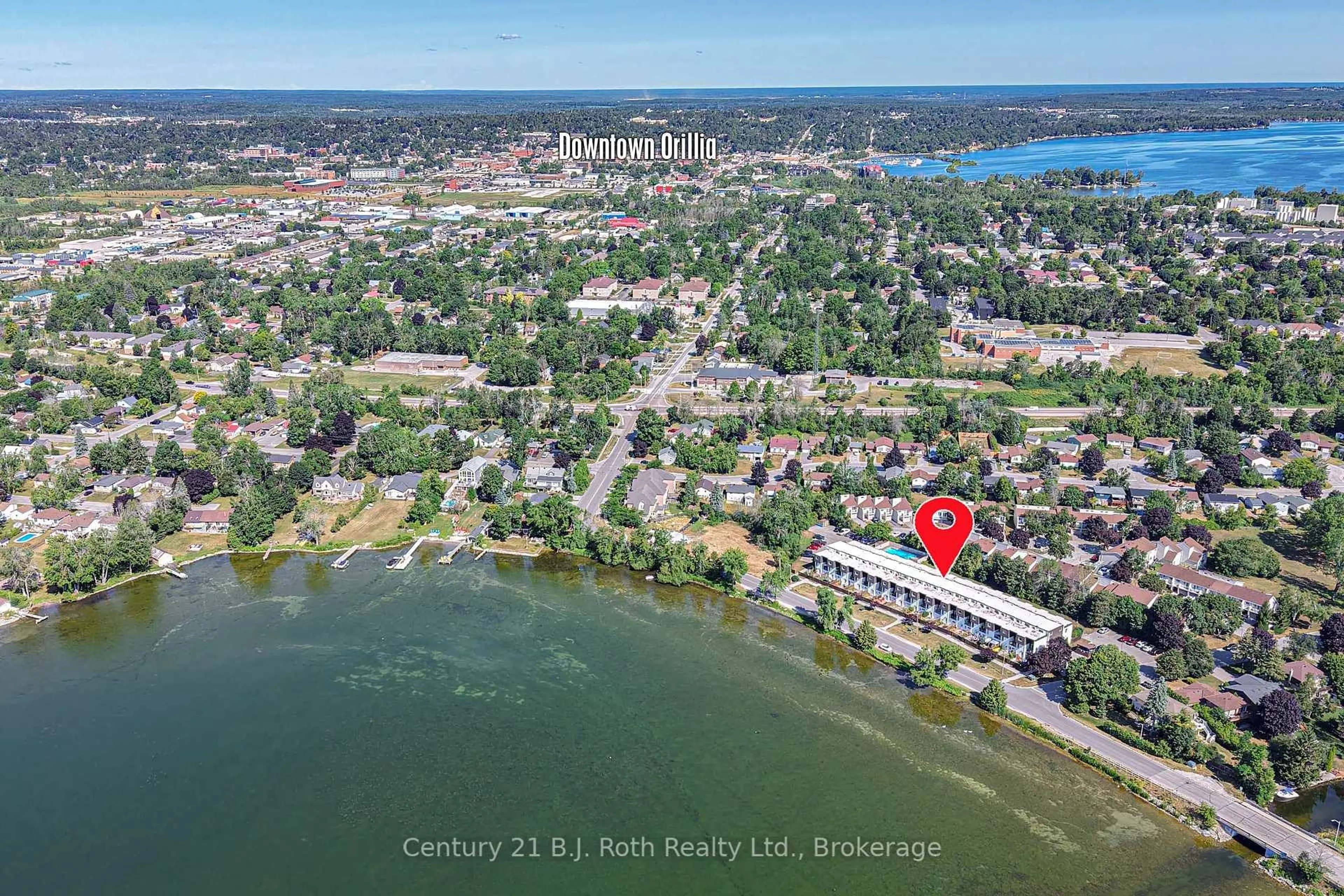 A pic from outside/outdoor area/front of a property/back of a property/a pic from drone, water/lake/river/ocean view for 40 Victoria Cres #21, Orillia Ontario L3V 6N6