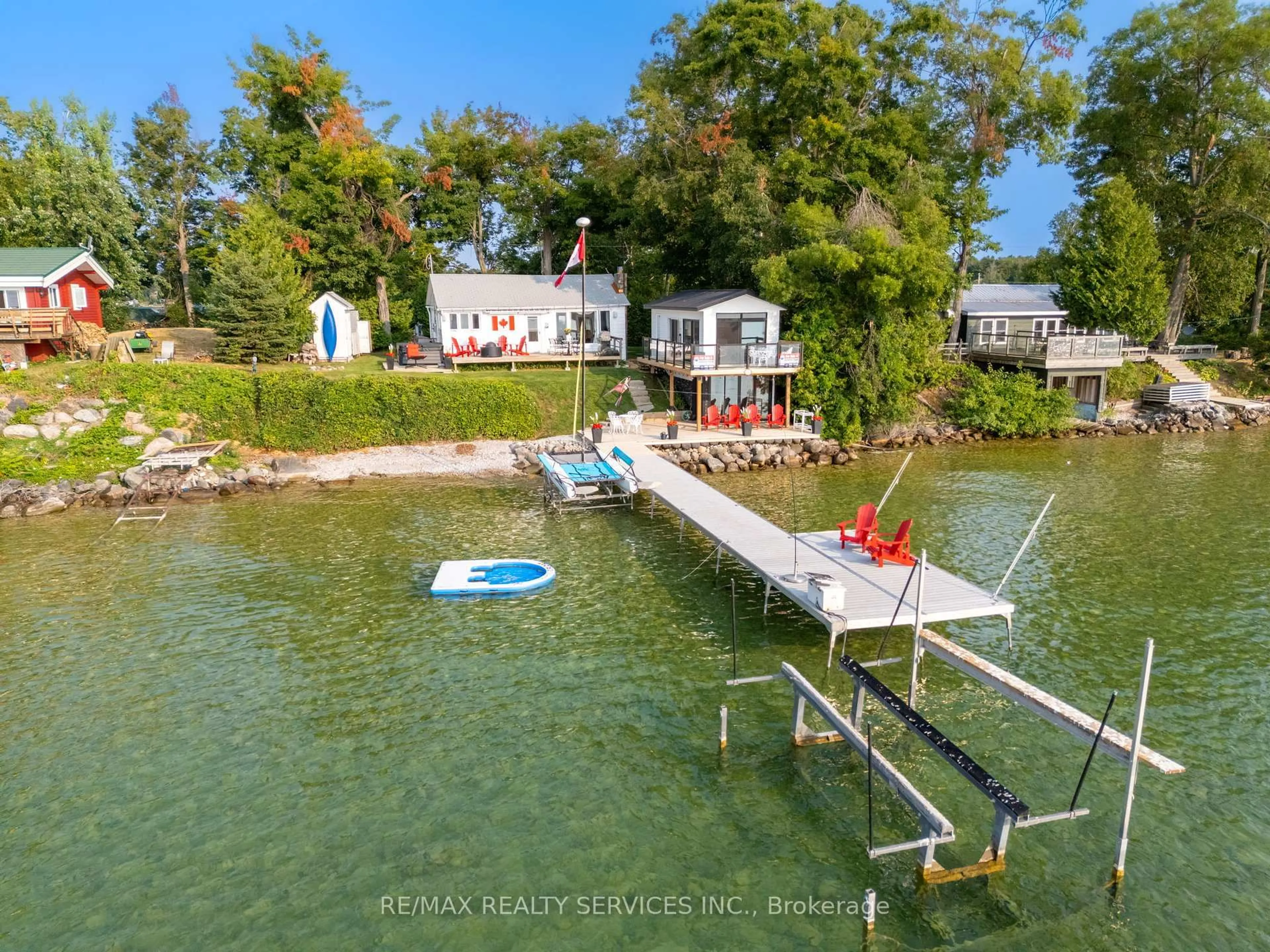 A pic from outside/outdoor area/front of a property/back of a property/a pic from drone, water/lake/river/ocean view for 103 Ivy Lane, Orillia Ontario L3V 6H1