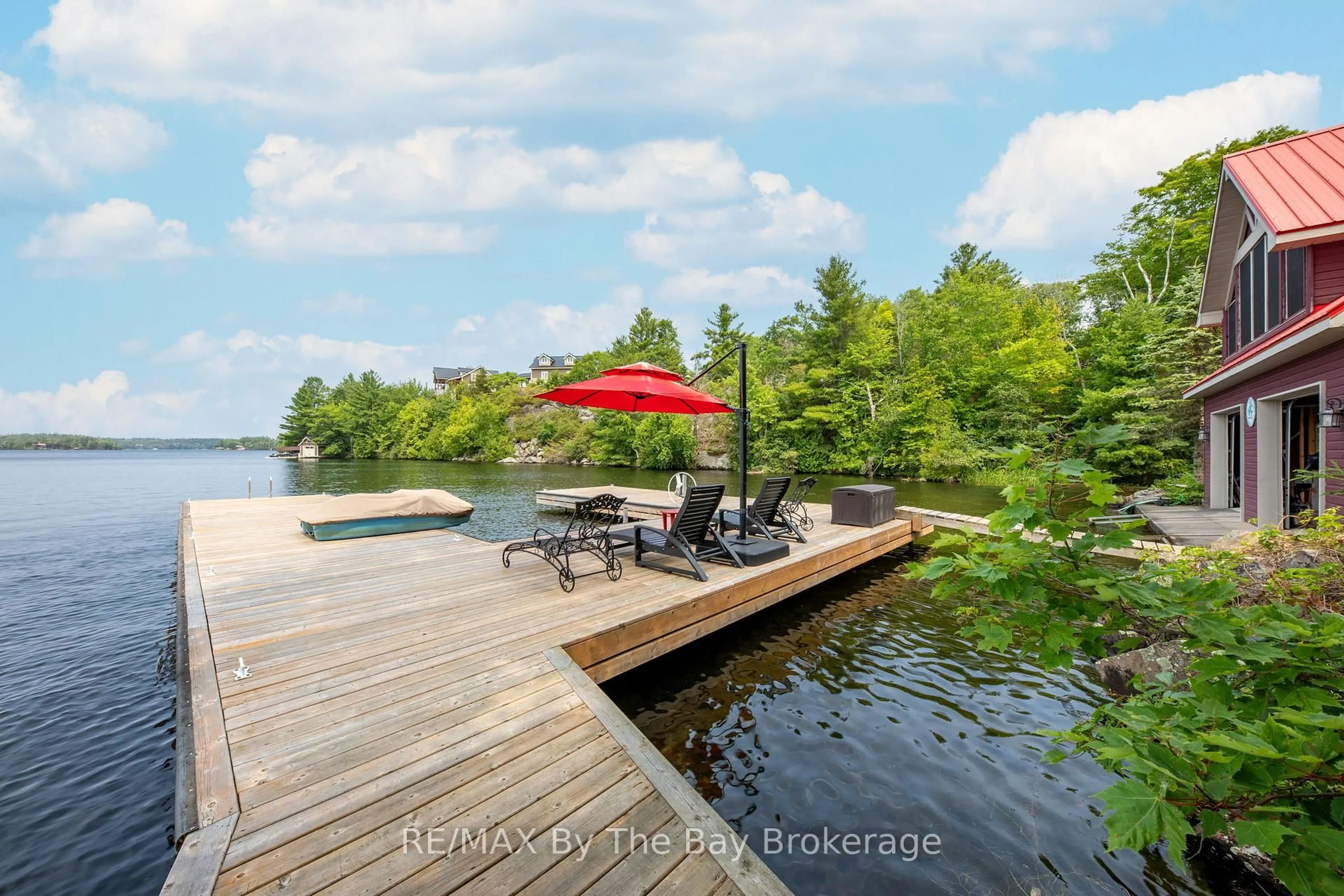 Patio, water/lake/river/ocean view for 4104 East Shore Rd, Severn Ontario L0K 1E0