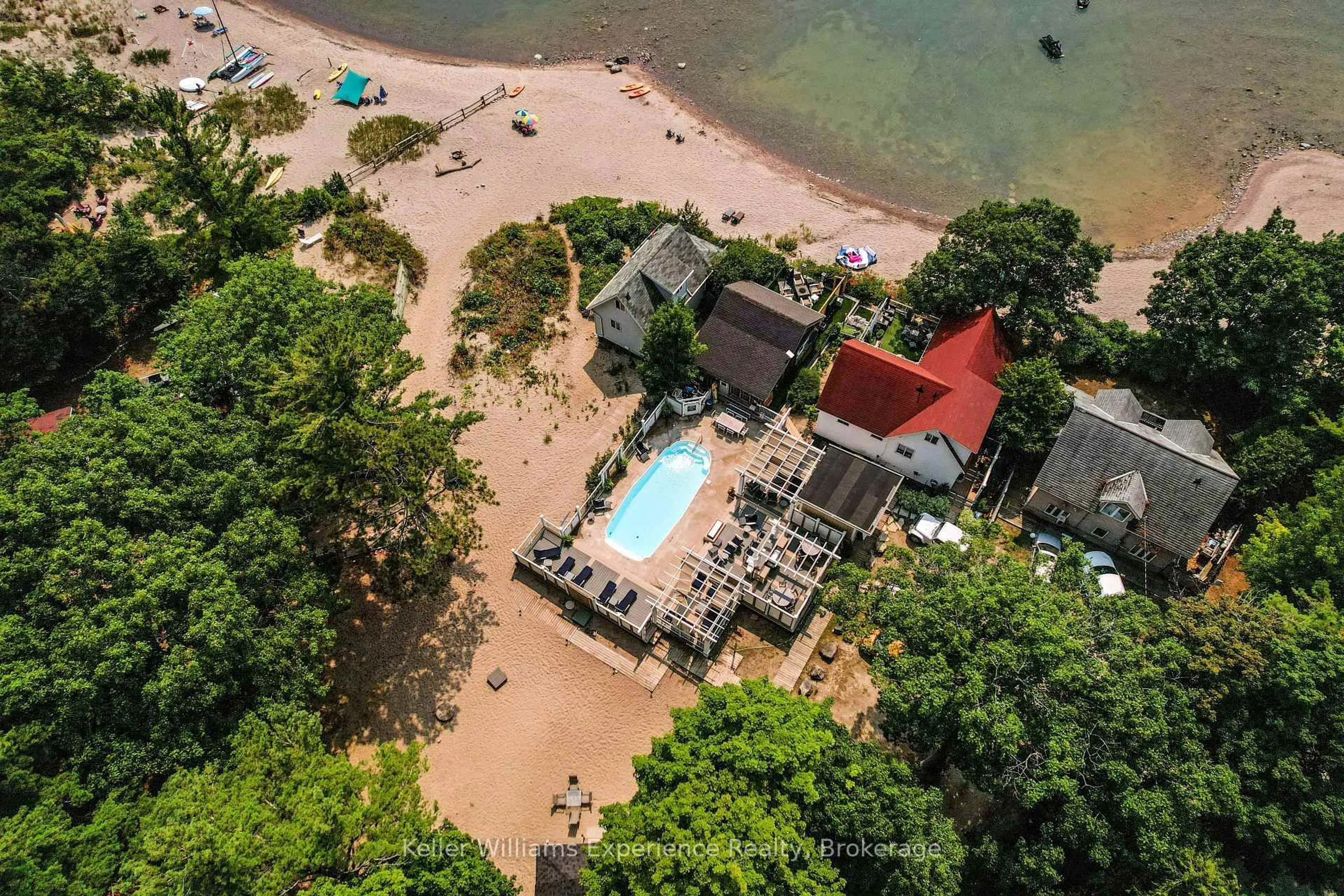 A pic from outside/outdoor area/front of a property/back of a property/a pic from drone, water/lake/river/ocean view for 739 Concession 15 Rd, Tiny Ontario L9M 1R3