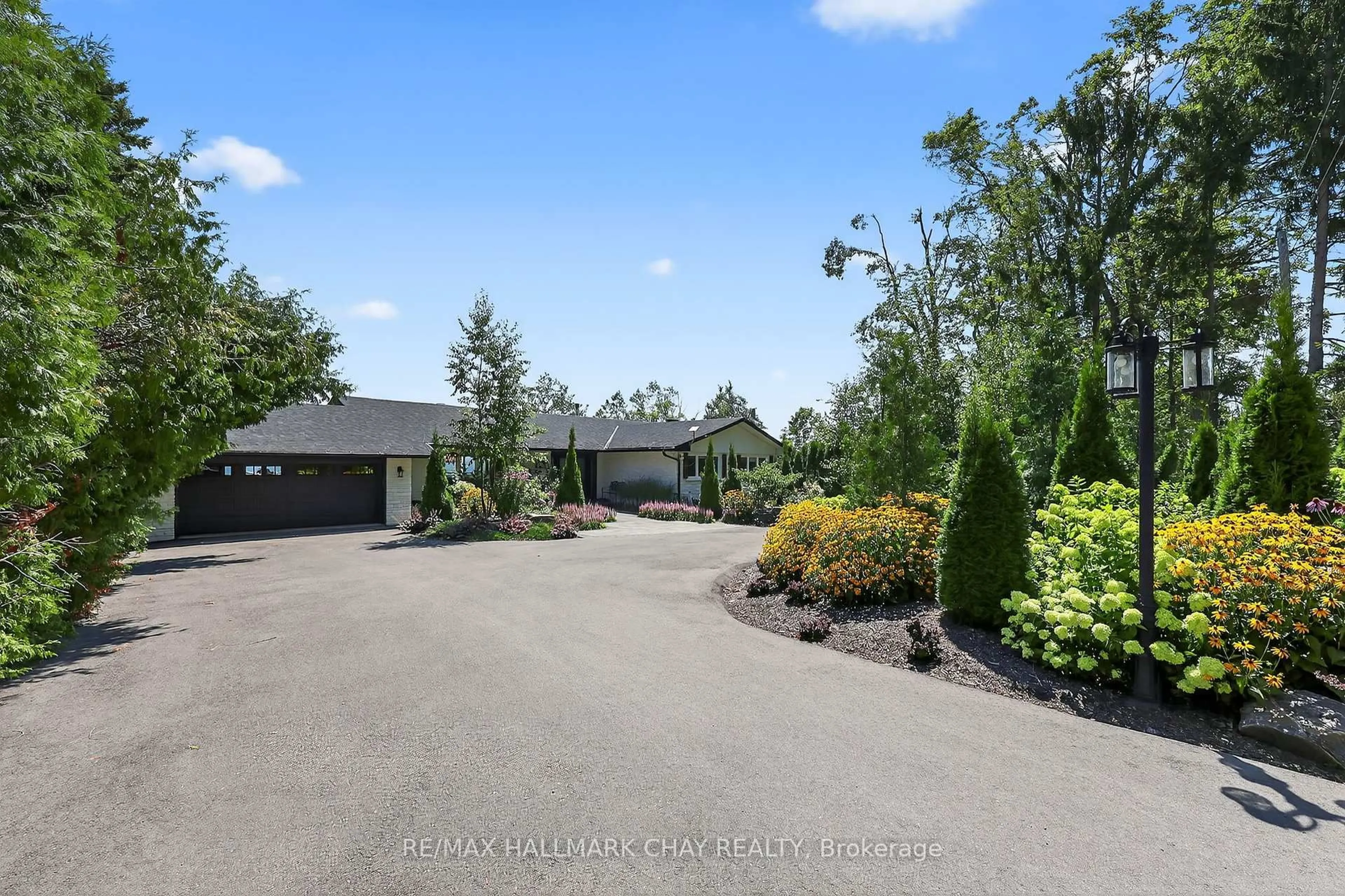 A pic from outside/outdoor area/front of a property/back of a property/a pic from drone, water/lake/river/ocean view for 47 Eight Mile Point Rd, Oro-Medonte Ontario L3V 6H1