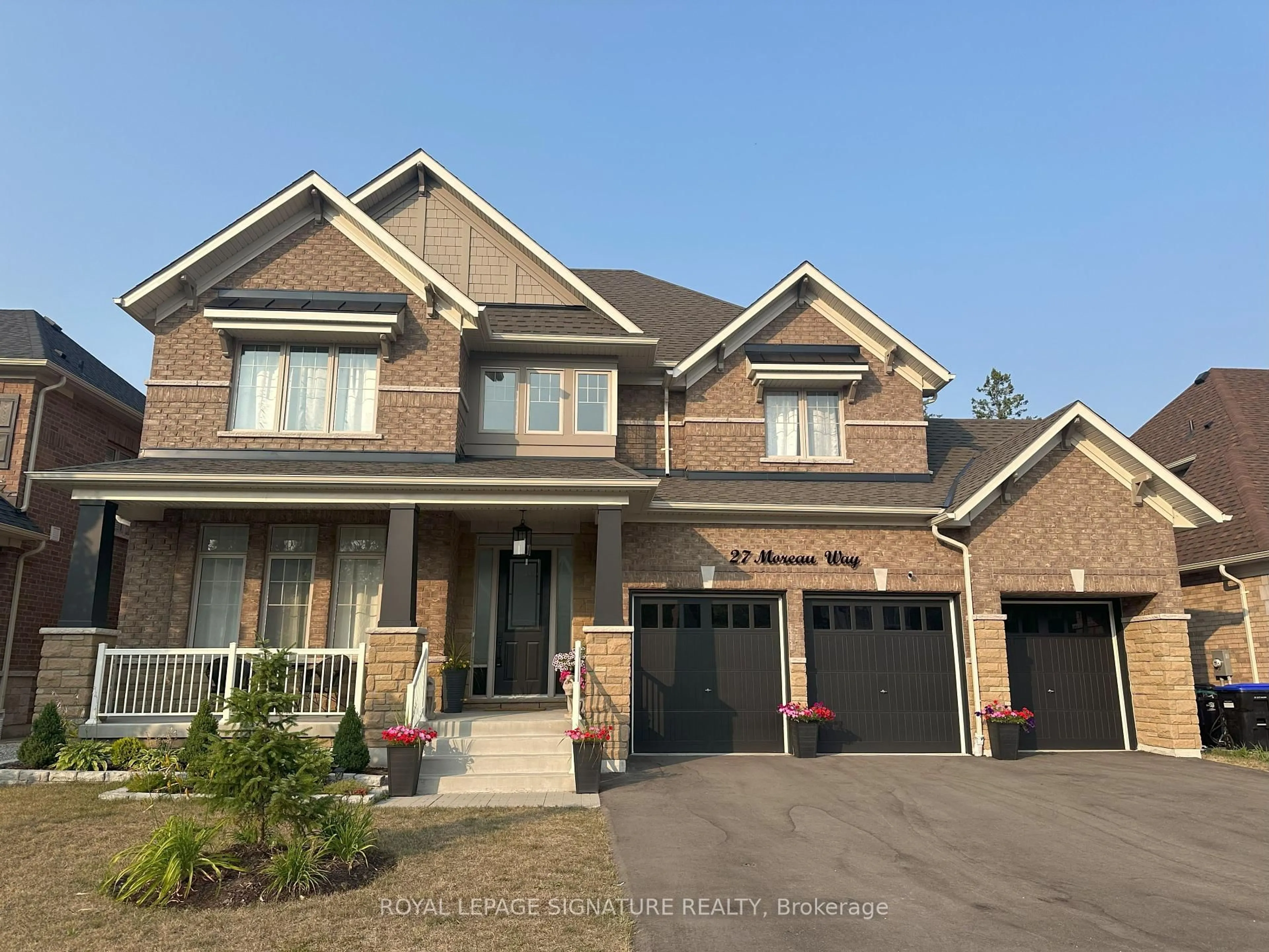 Home with brick exterior material, street for 27 Moreau Way, Springwater Ontario L9X 0S6