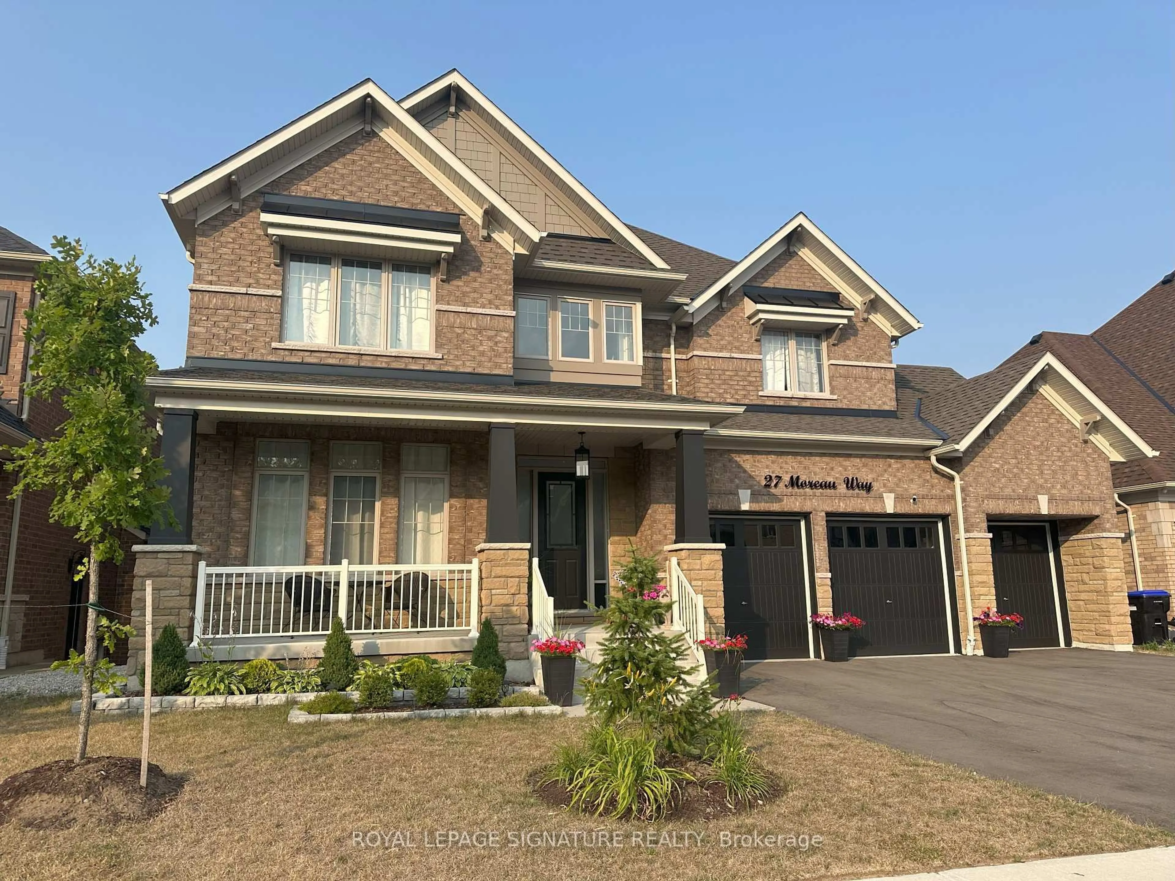 Home with brick exterior material, street for 27 Moreau Way, Springwater Ontario L9X 0S6