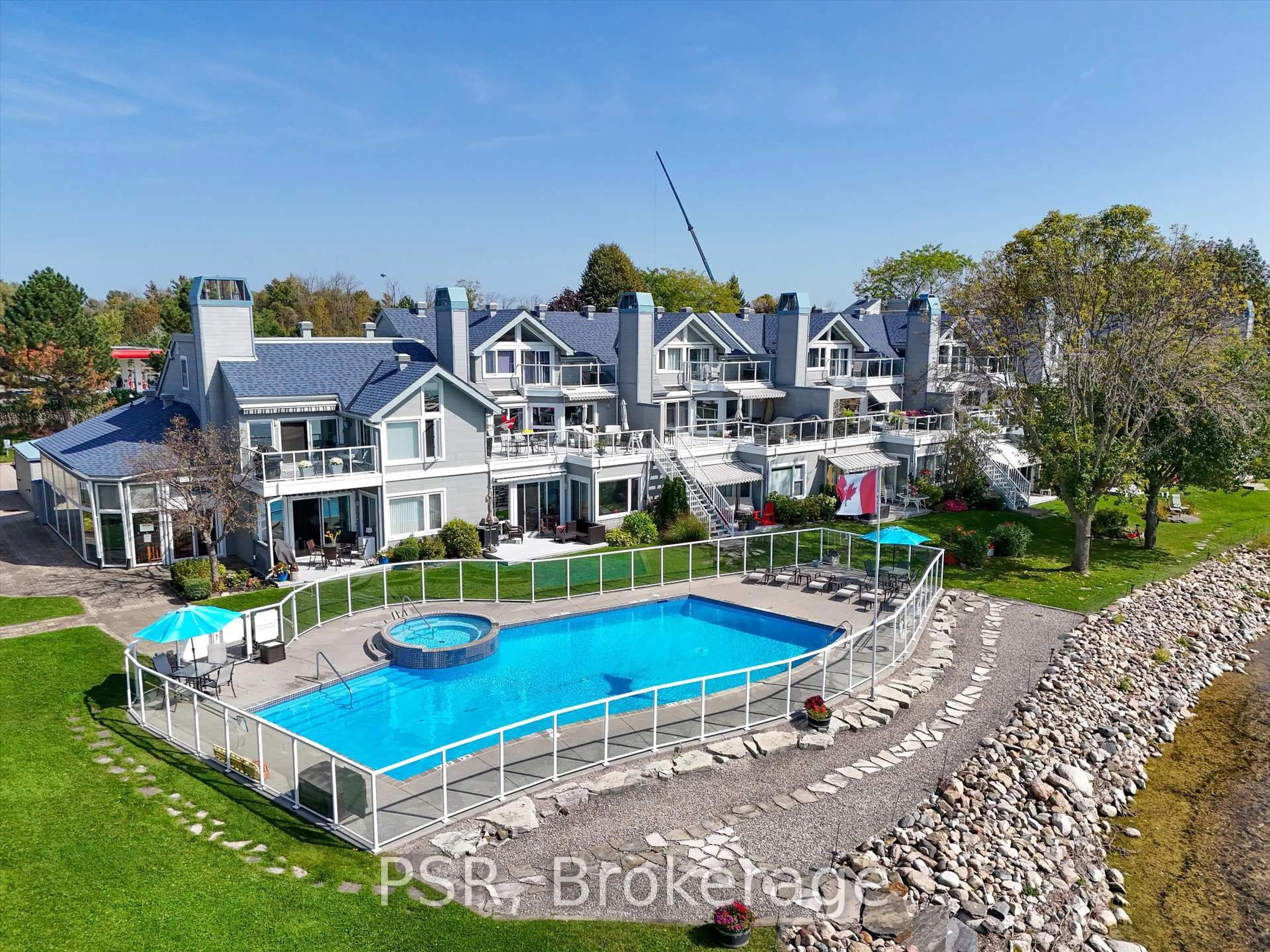A pic from outside/outdoor area/front of a property/back of a property/a pic from drone, water/lake/river/ocean view for 603 Atherley Rd #214, Orillia Ontario L3V 7L5