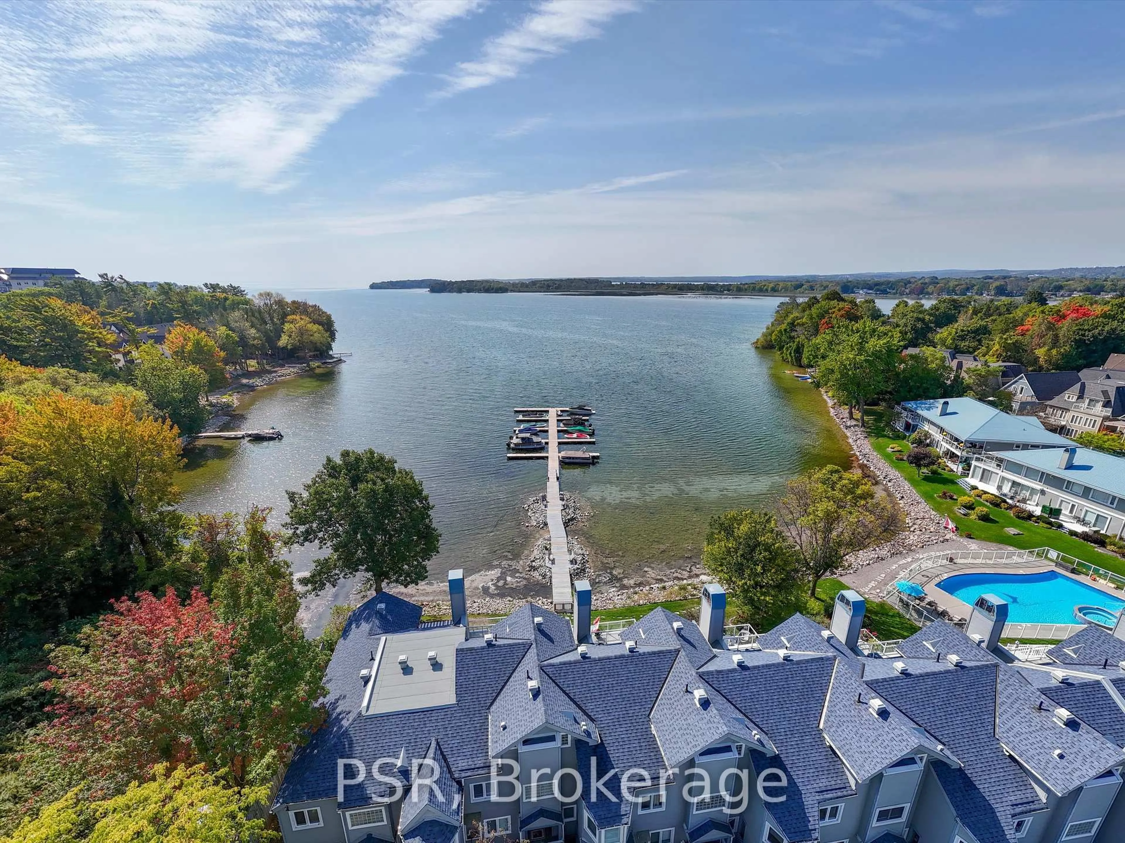 A pic from outside/outdoor area/front of a property/back of a property/a pic from drone, water/lake/river/ocean view for 603 Atherley Rd #214, Orillia Ontario L3V 7L5