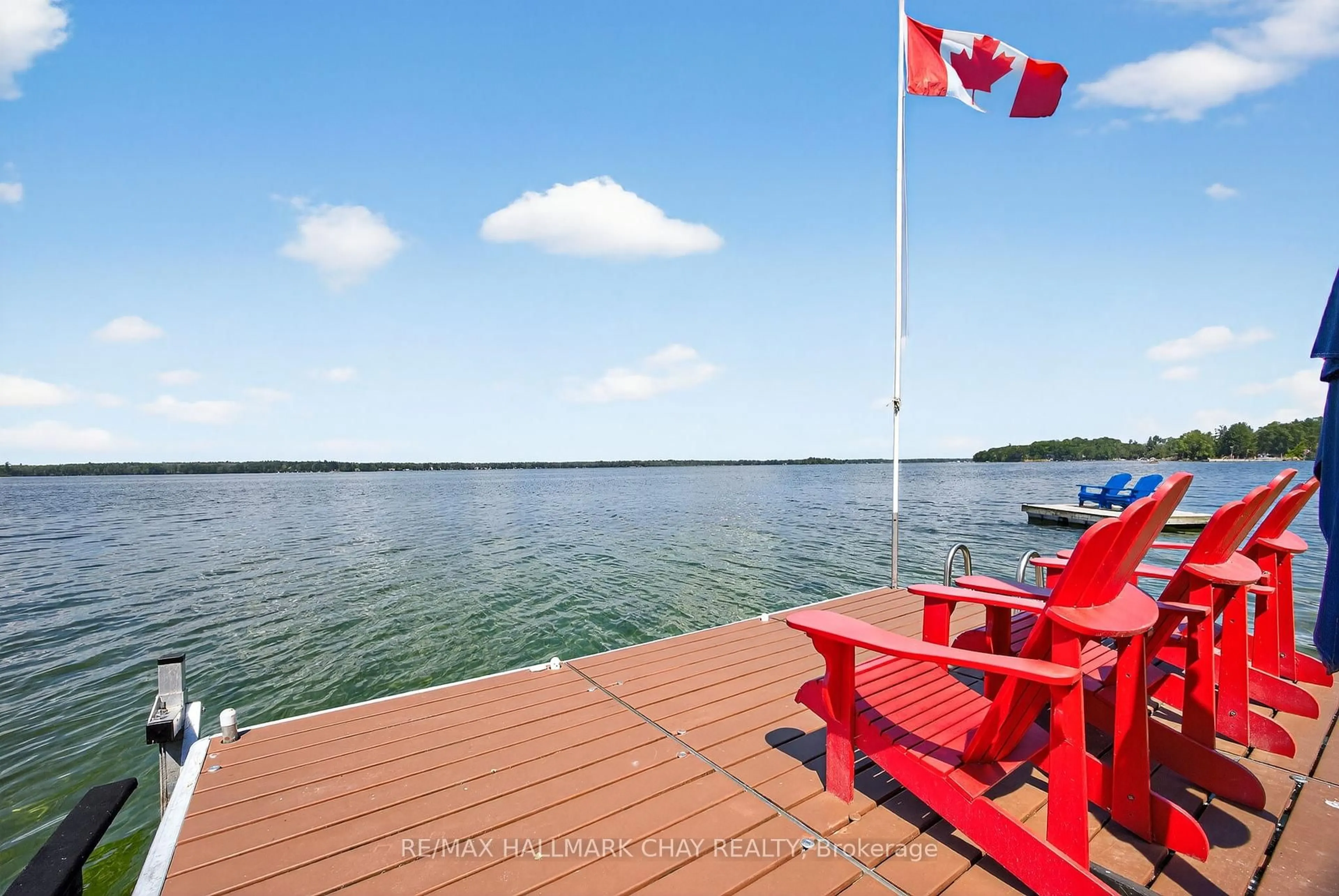 Patio, water/lake/river/ocean view for 7092 Beach Dr, Ramara Ontario L0K 2B0