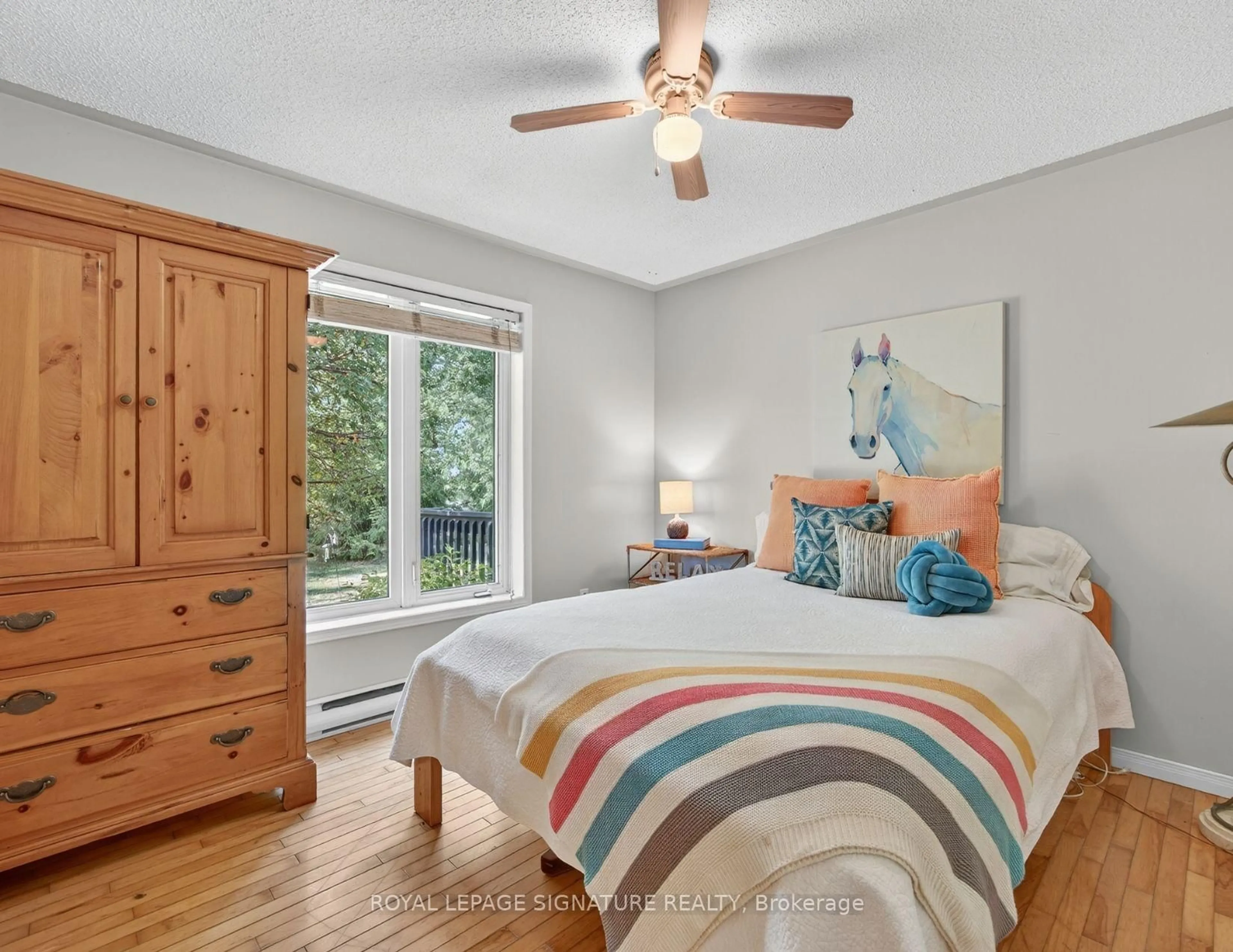 Bedroom with bed, wood/laminate floor for 1152 Concession Rd, Ramara Ontario L0K 1B0