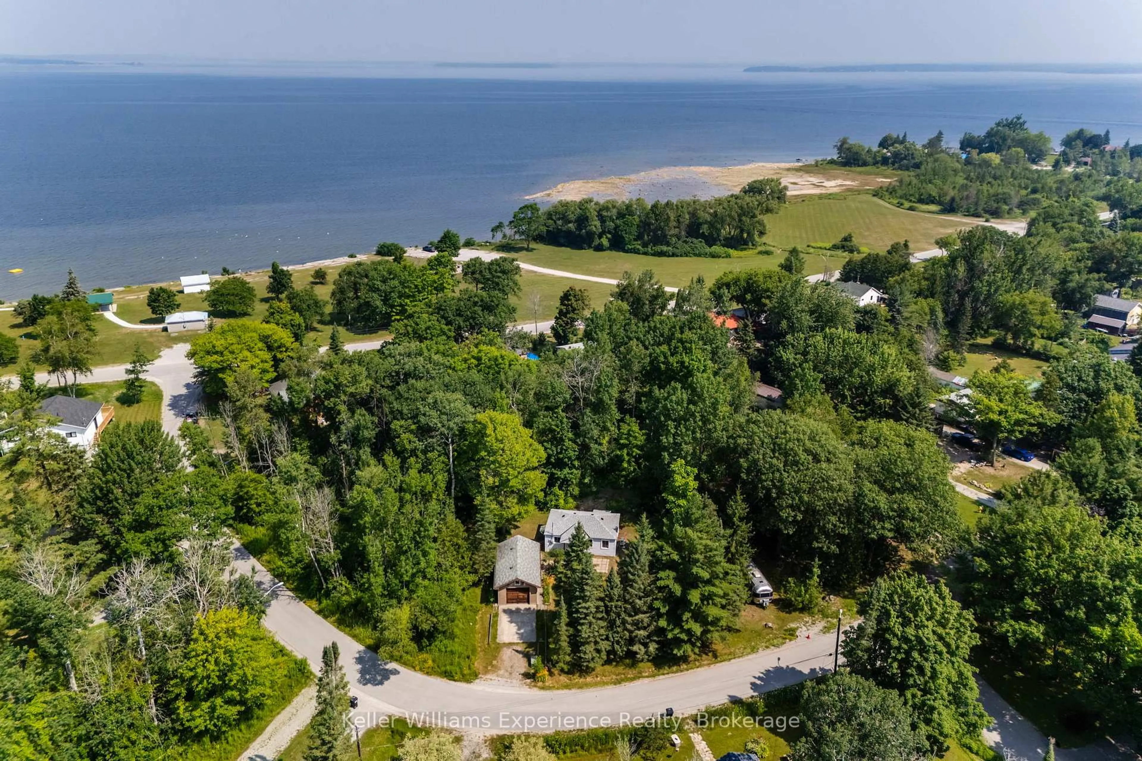 A pic from outside/outdoor area/front of a property/back of a property/a pic from drone, water/lake/river/ocean view for 180&184 Silver Birch Cres, Tay Ontario L0K 1R0