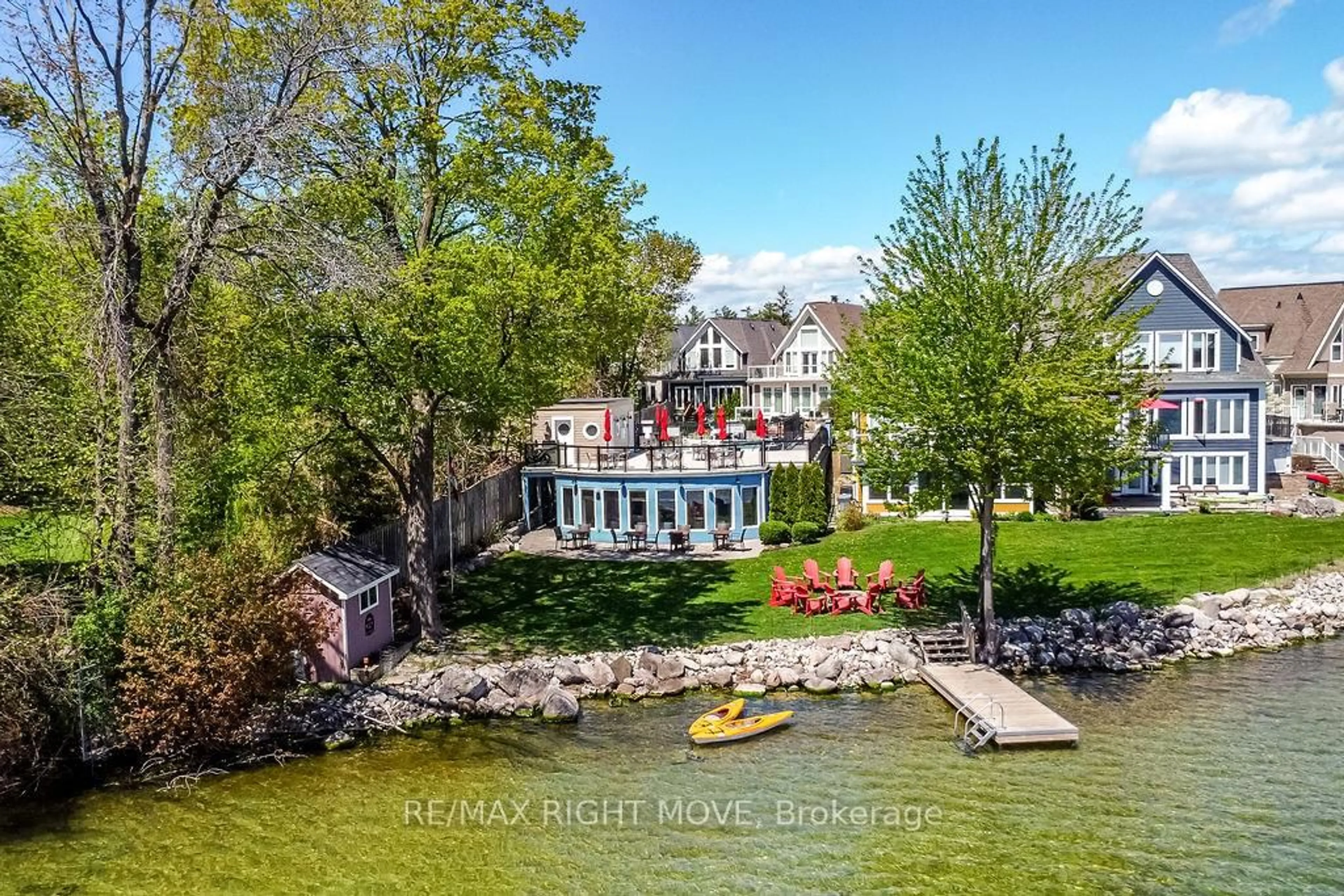 A pic from outside/outdoor area/front of a property/back of a property/a pic from drone, water/lake/river/ocean view for 10 INVERMARA Crt #28, Orillia Ontario L3V 0B7