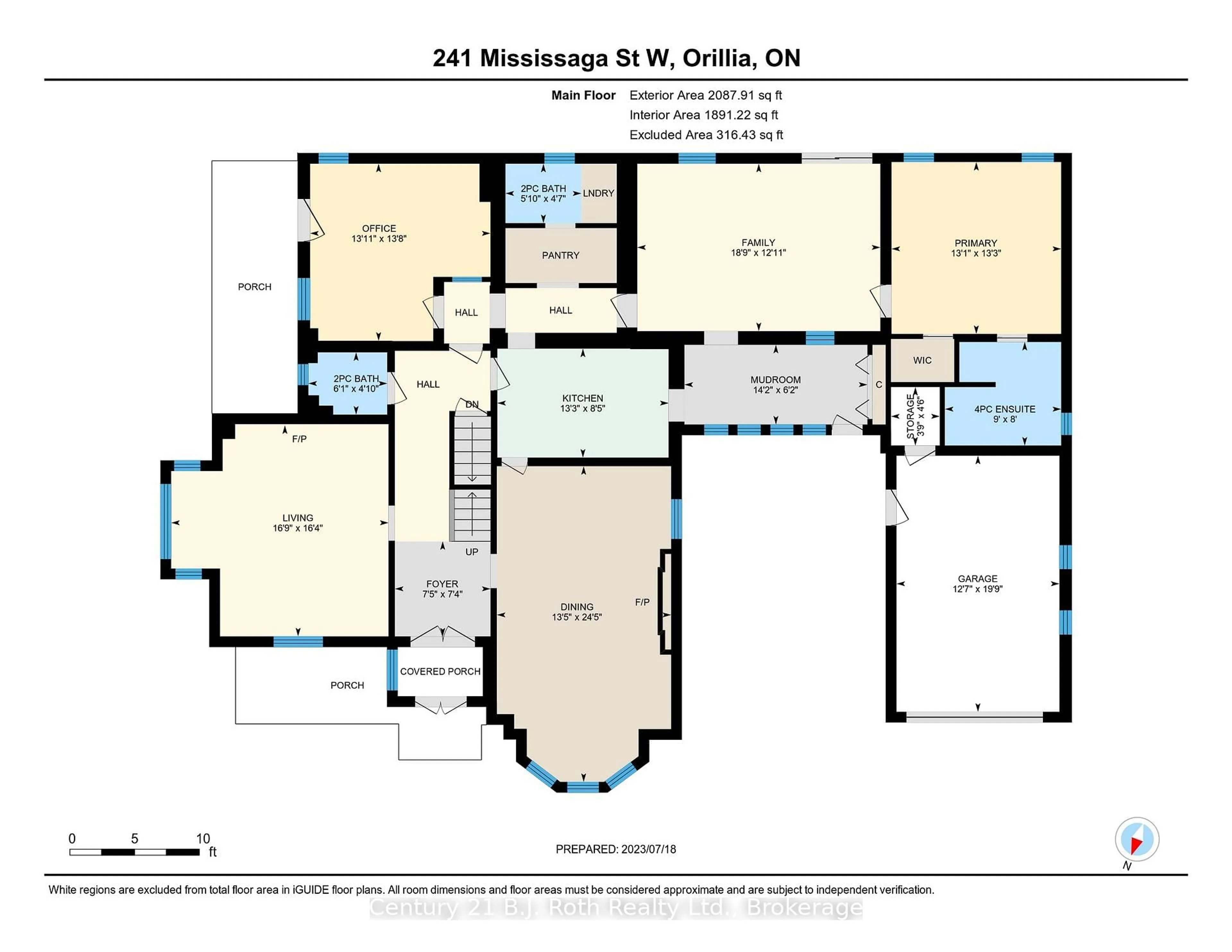 Floor plan for 241 Mississaga St, Orillia Ontario L3V 3B7