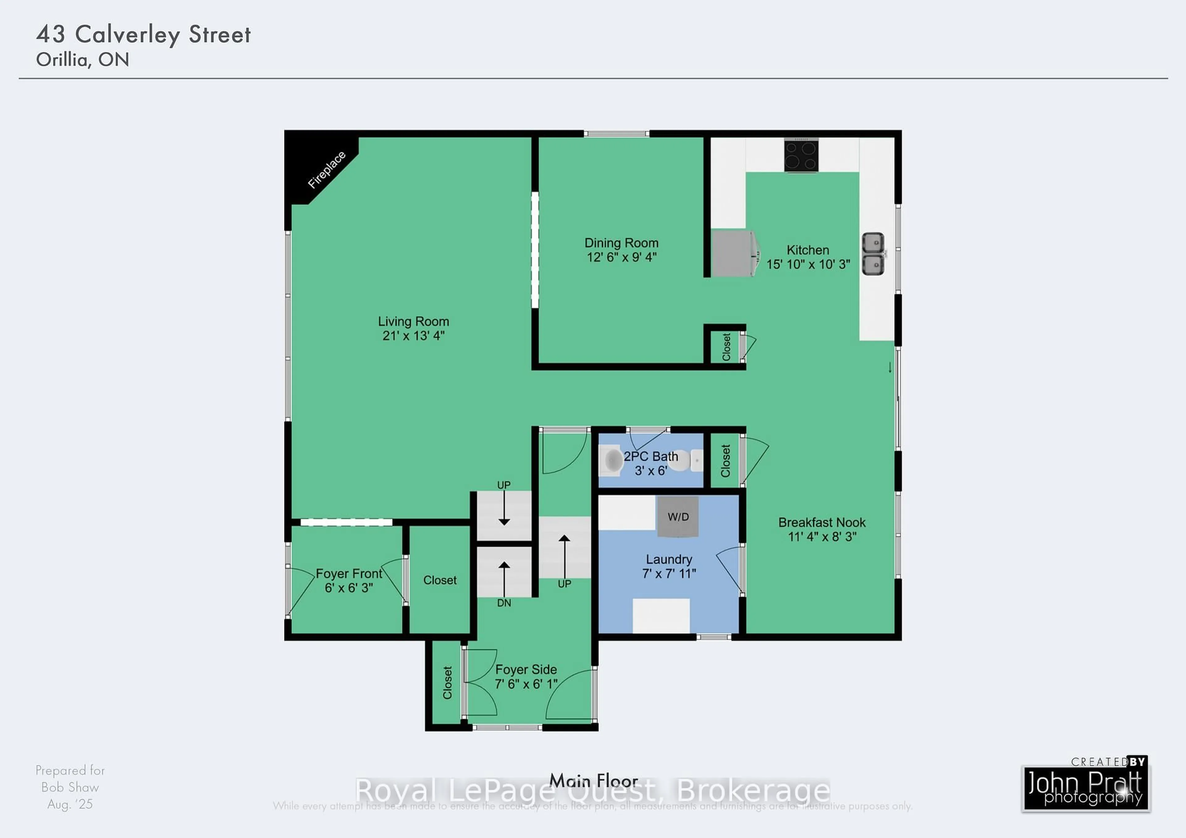 Floor plan for 43 Calverley St, Orillia Ontario L3V 3T3