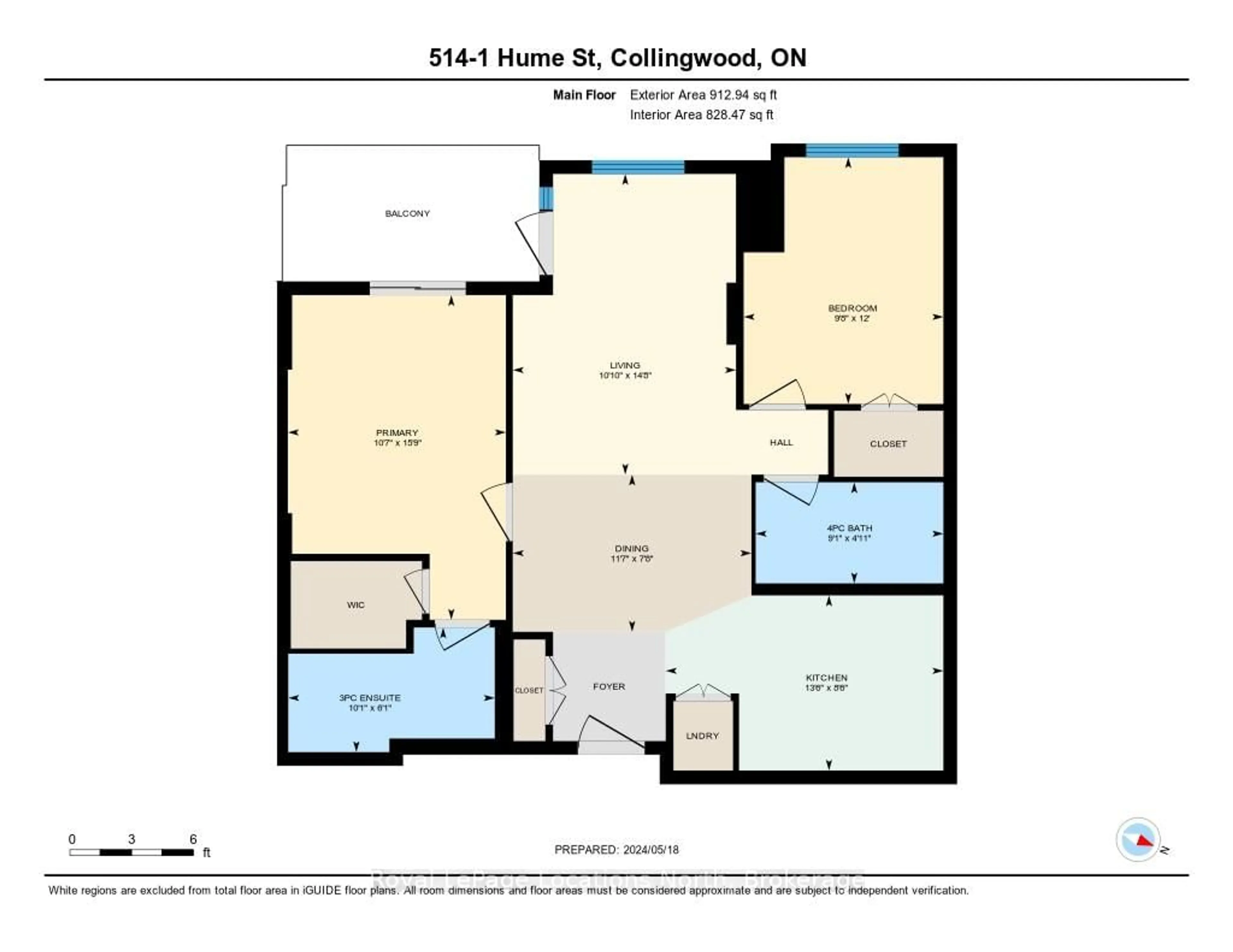 Floor plan for 1 Hume St #514, Collingwood Ontario L9Y 0X3