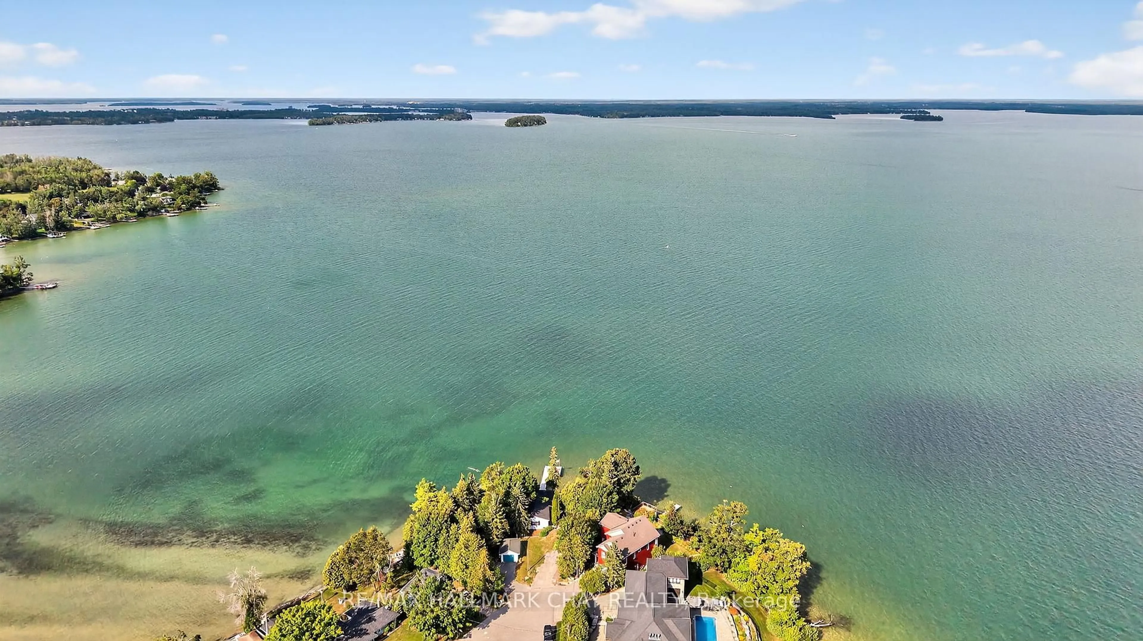 A pic from outside/outdoor area/front of a property/back of a property/a pic from drone, water/lake/river/ocean view for 43 Moon Point Dr, Oro-Medonte Ontario L3V 0R8