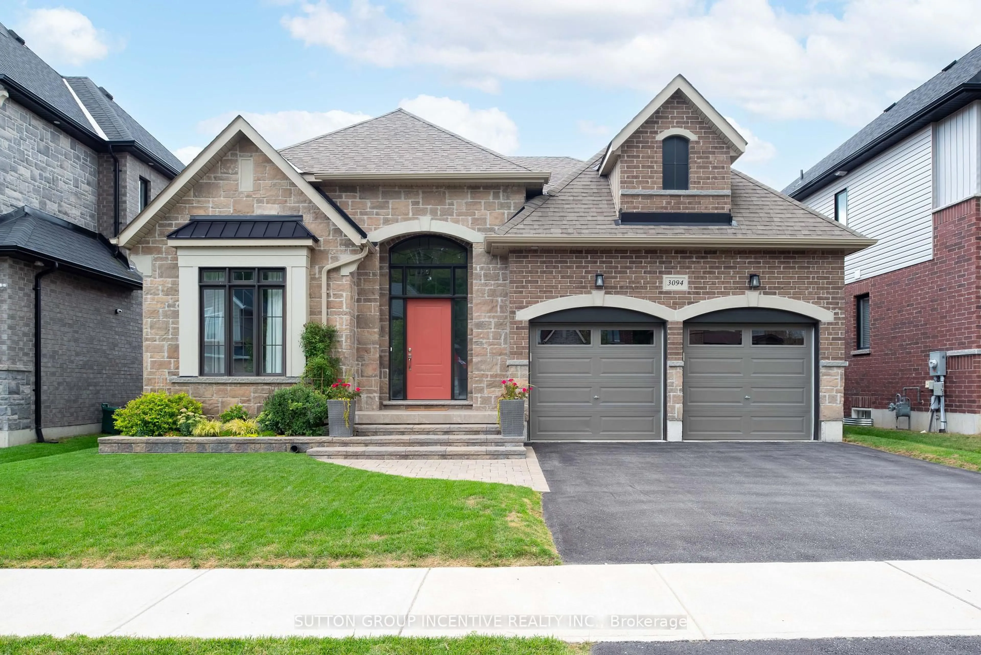 Home with brick exterior material, street for 3094 Orion Blvd, Orillia Ontario L3V 8L4