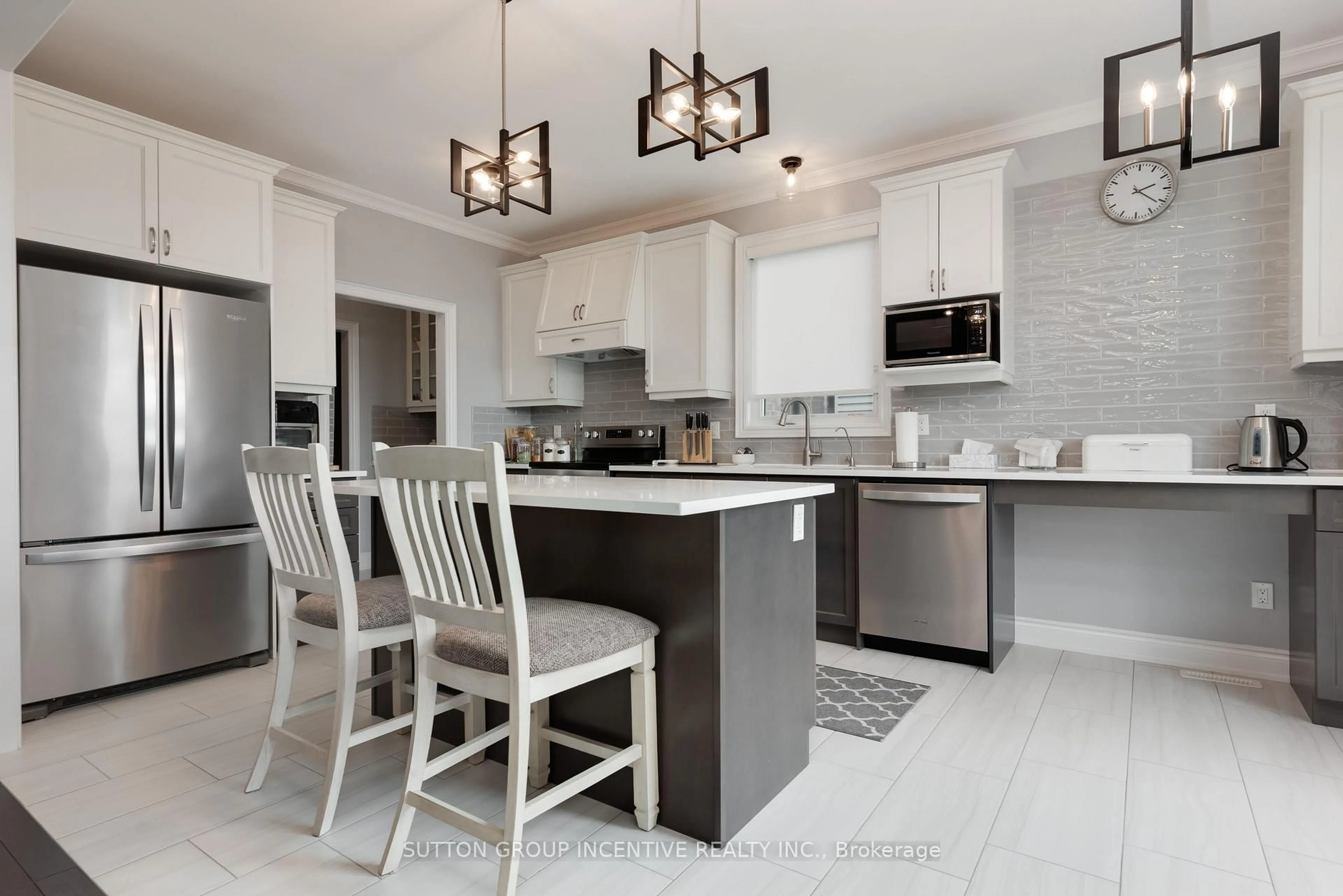 Contemporary kitchen, ceramic/tile floor for 3094 Orion Blvd, Orillia Ontario L3V 8L4
