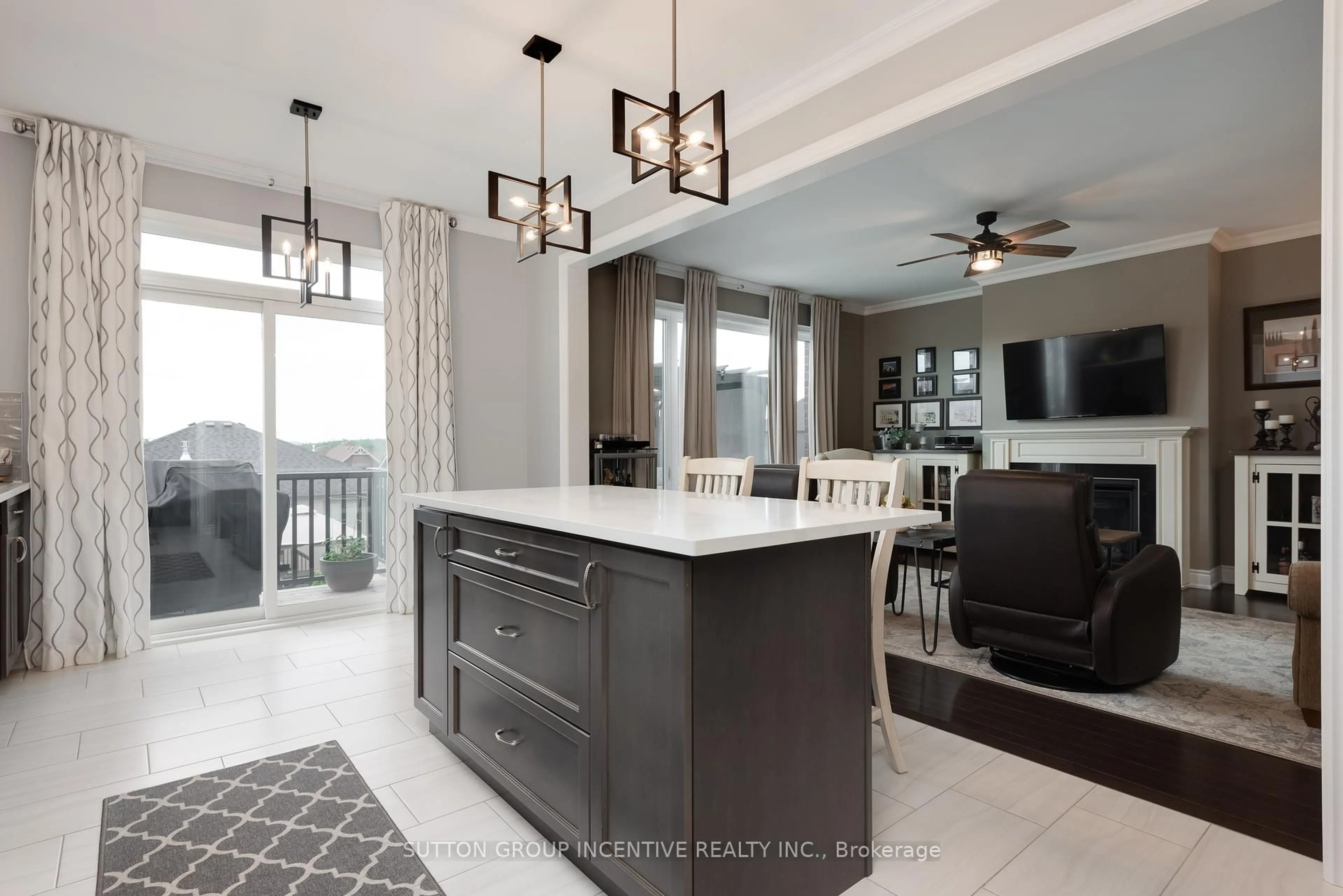 Open concept kitchen, ceramic/tile floor for 3094 Orion Blvd, Orillia Ontario L3V 8L4