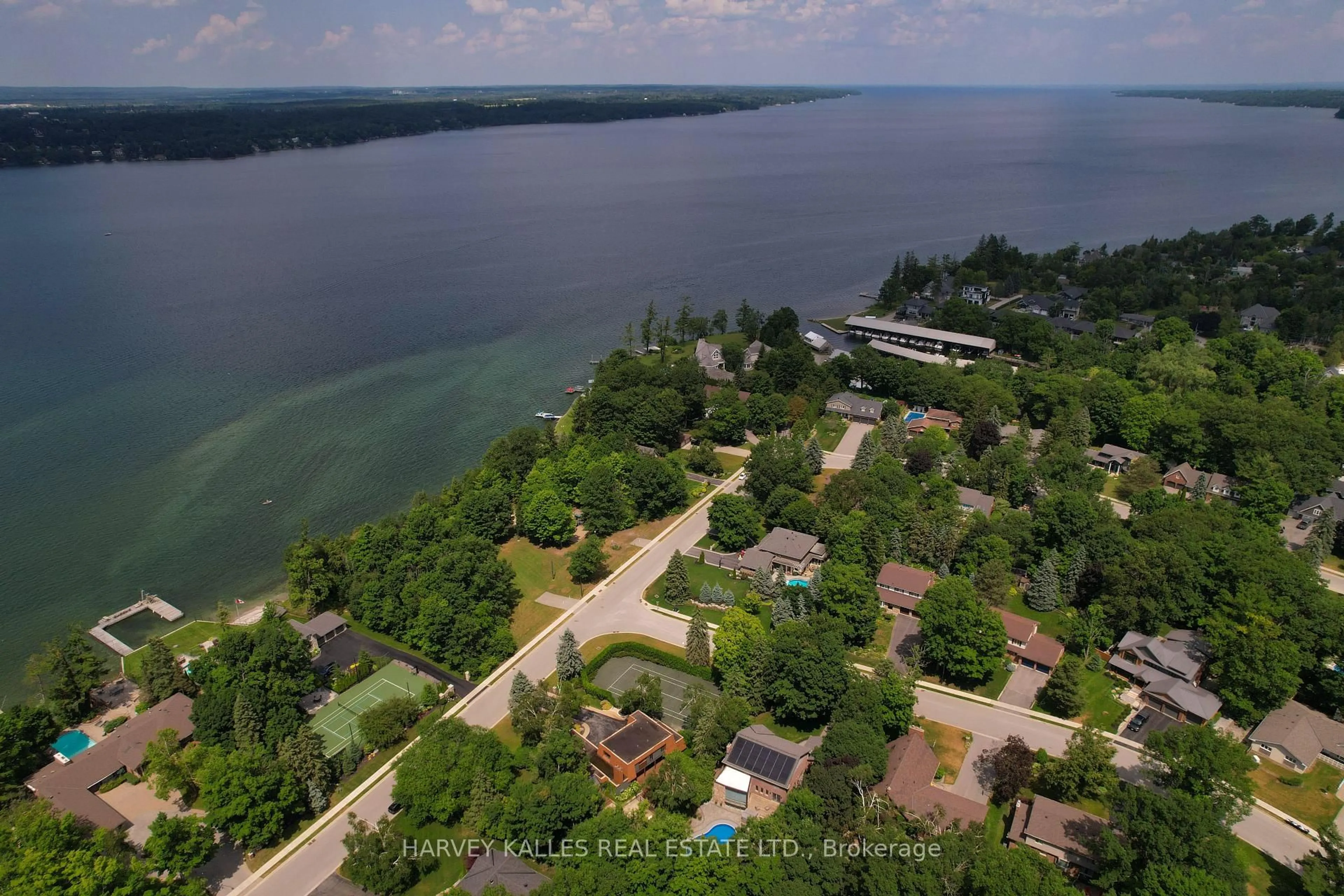 A pic from outside/outdoor area/front of a property/back of a property/a pic from drone, water/lake/river/ocean view for 23 Royal Oak Dr, Barrie Ontario L4N 7S5