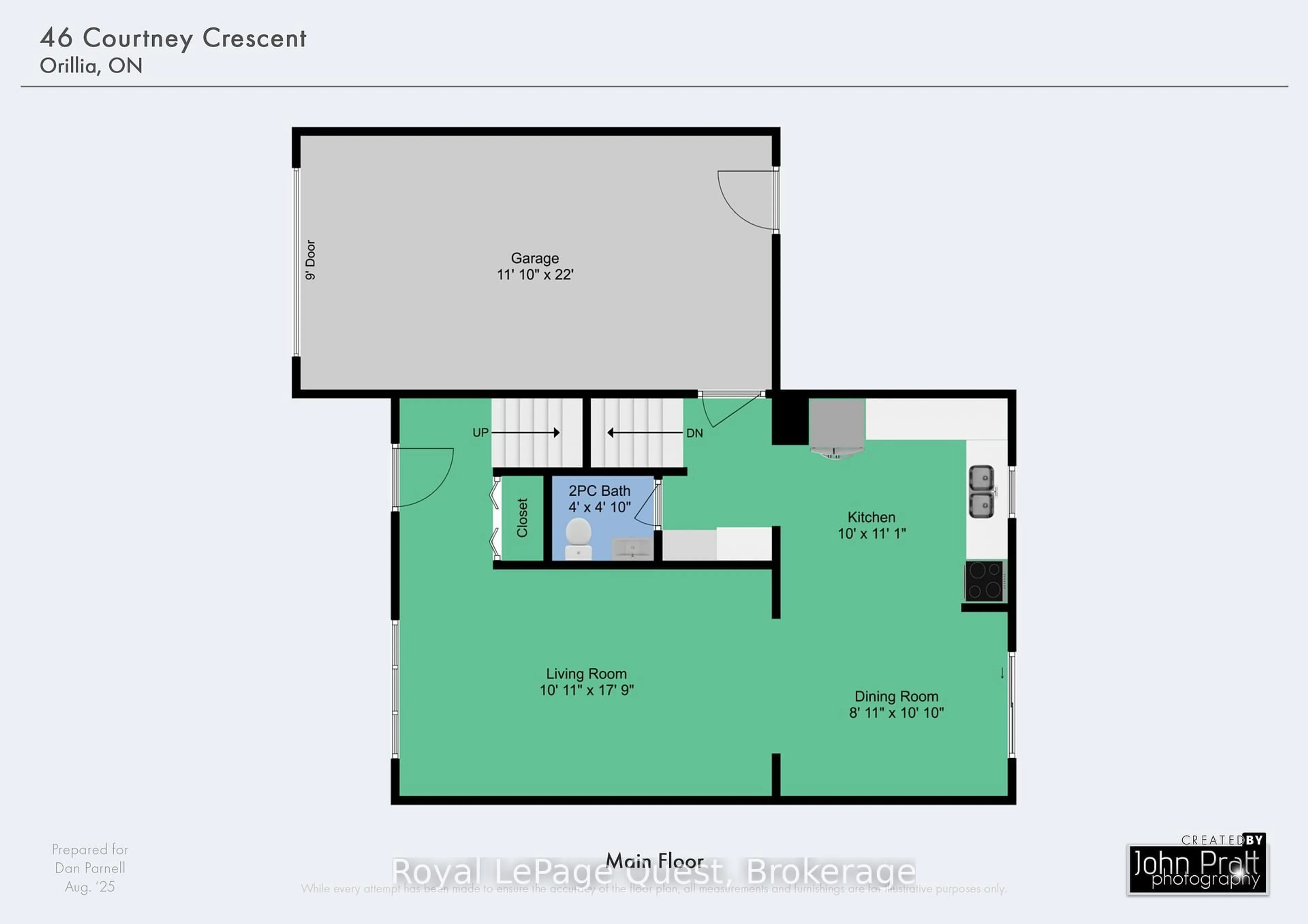 Floor plan for 46 Courtney Cres, Orillia Ontario L3V 7Y3