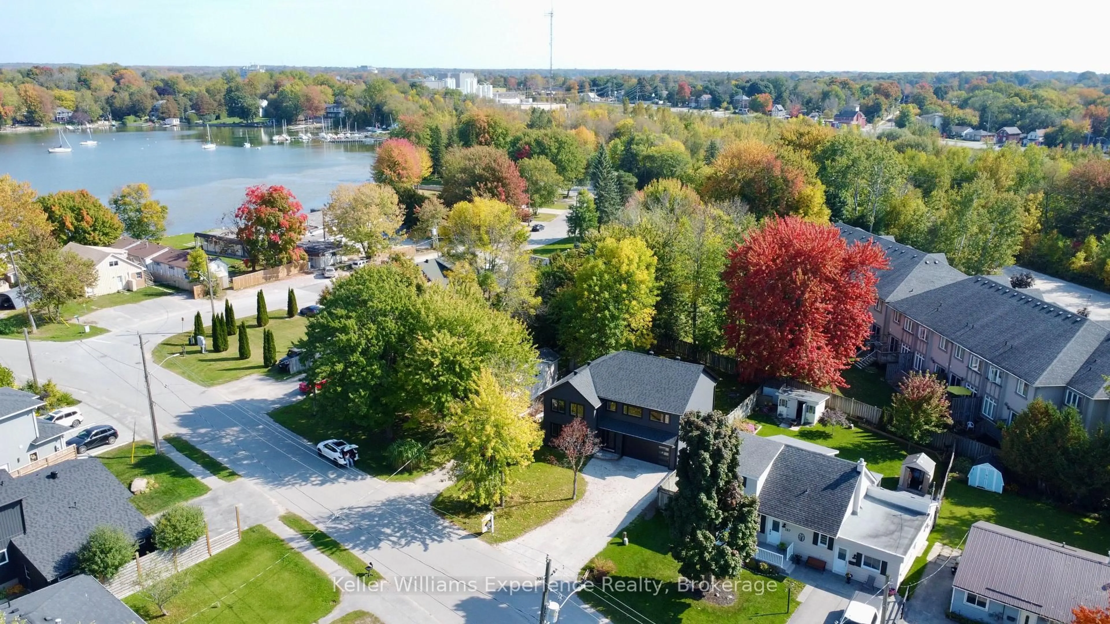 A pic from outside/outdoor area/front of a property/back of a property/a pic from drone, water/lake/river/ocean view for 159 Cedar Island Rd, Orillia Ontario L3V 1S9