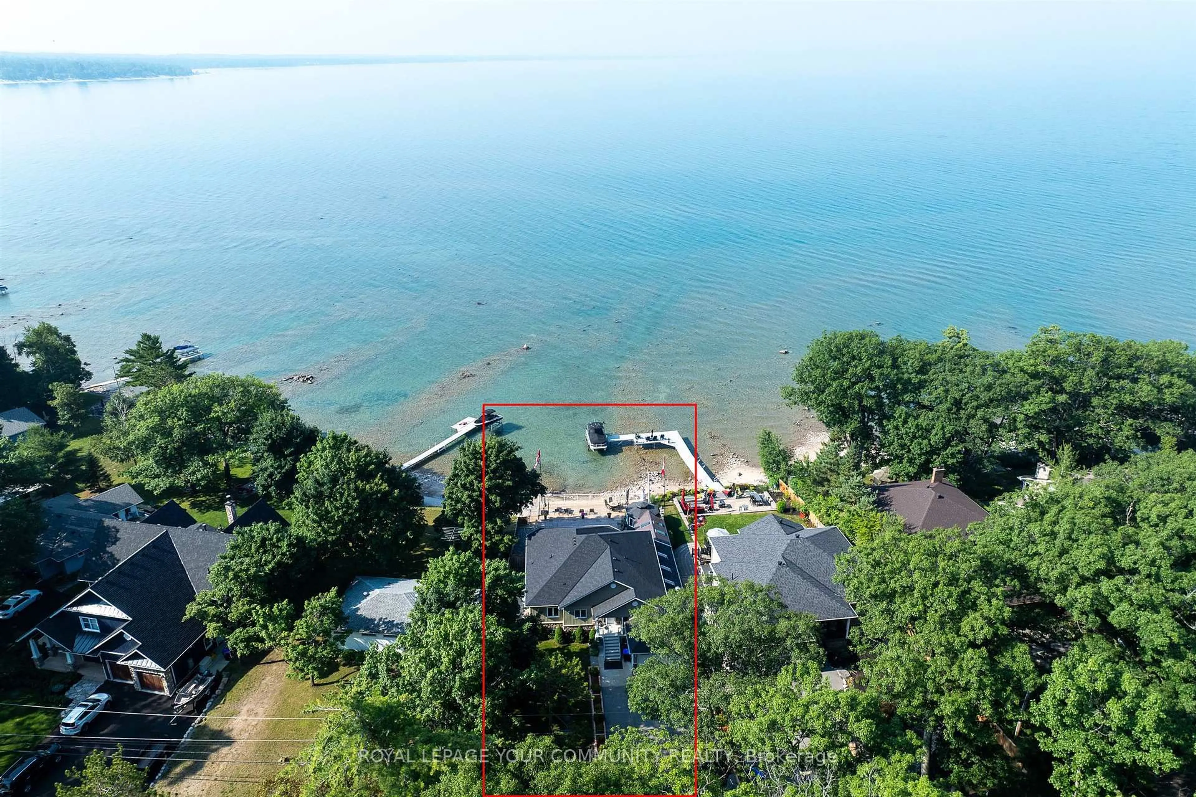 A pic from outside/outdoor area/front of a property/back of a property/a pic from drone, water/lake/river/ocean view for 1834 Tiny Beaches Rd, Tiny Ontario L0L 1P1