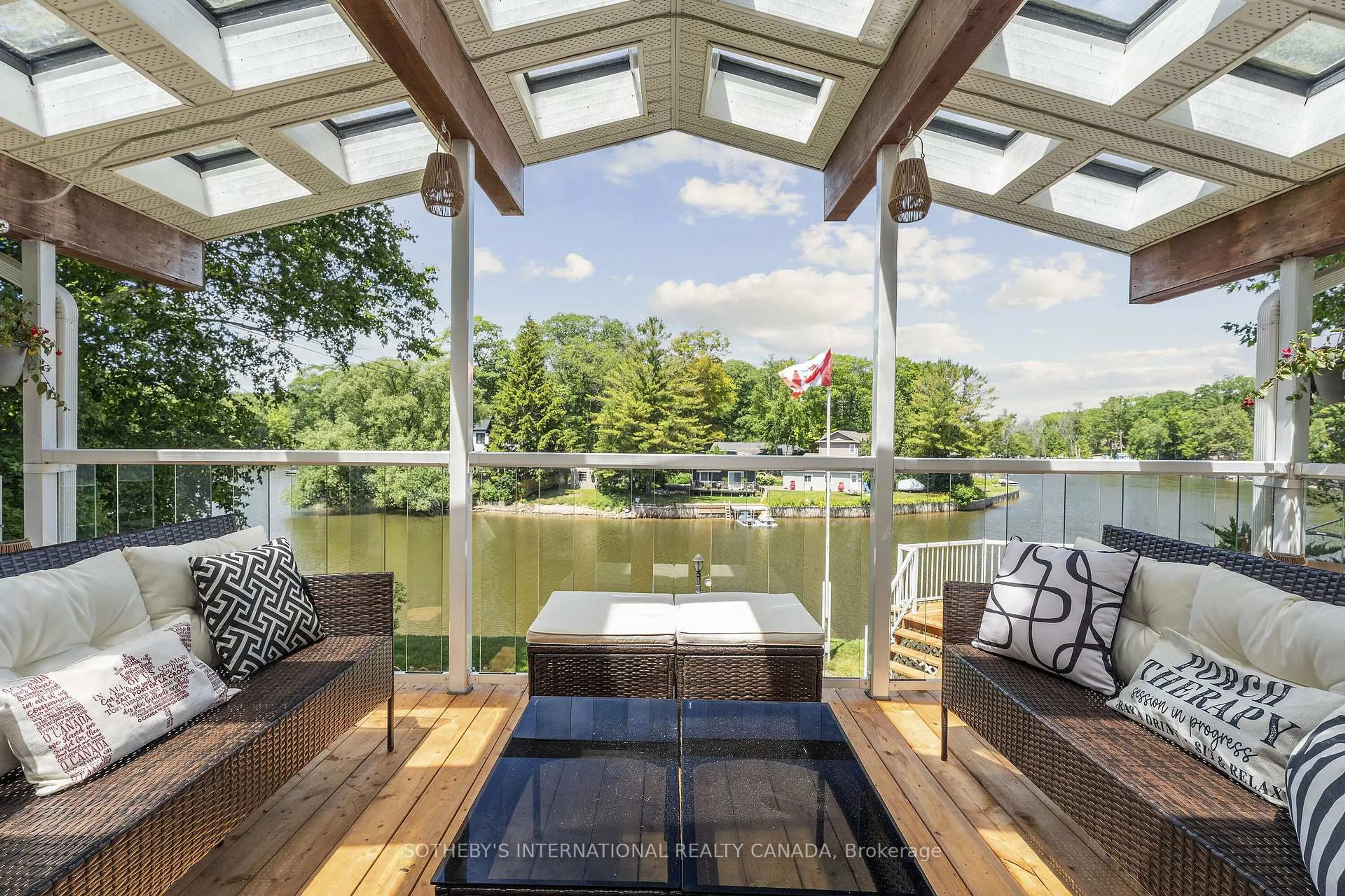 Patio, water/lake/river/ocean view for 400 Oxbow Park Dr, Wasaga Beach Ontario L9Z 2T9